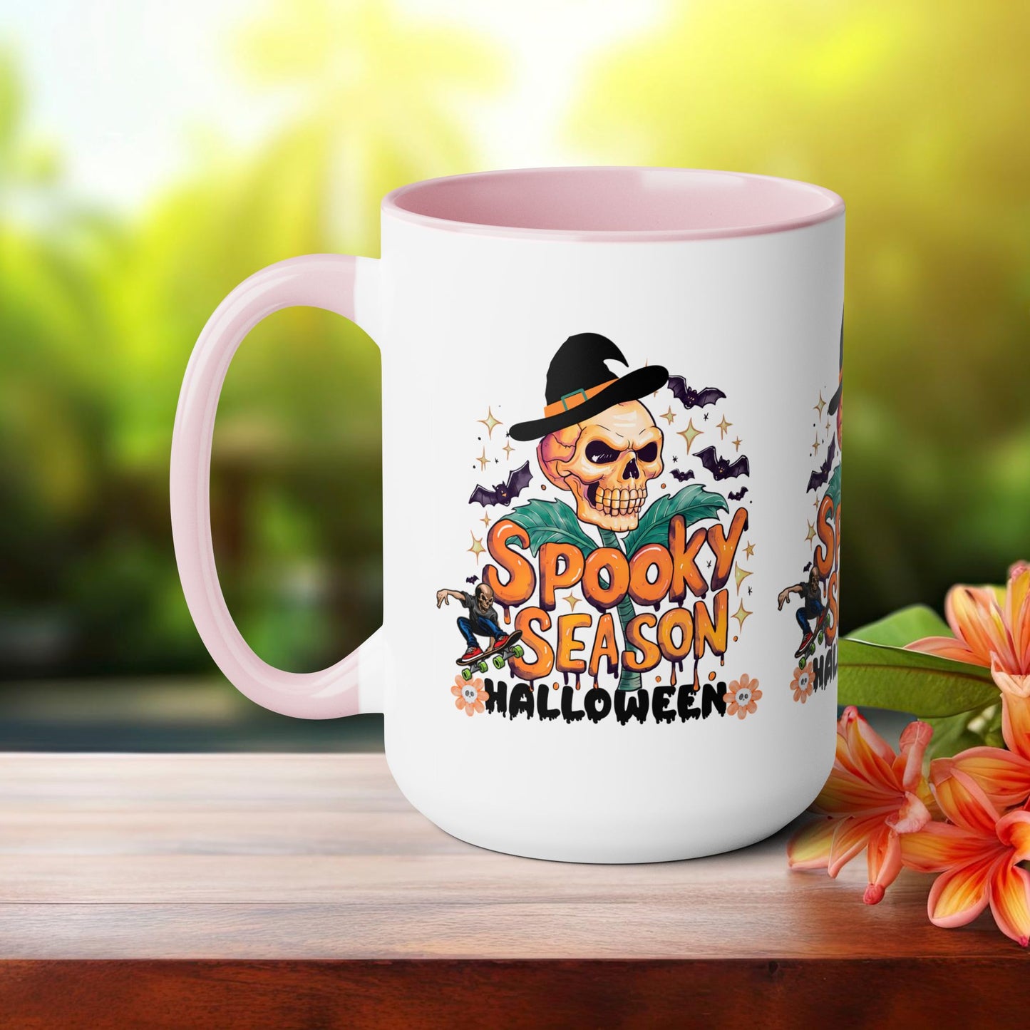 Spooky Season Halloween Coffee Mug, Halloween Coffee Mug, Trick or Treat Halloween Coffee Mug, Cute Skeleton Coffee Mug, Spooky Vibes Halloween Coffee Mug.