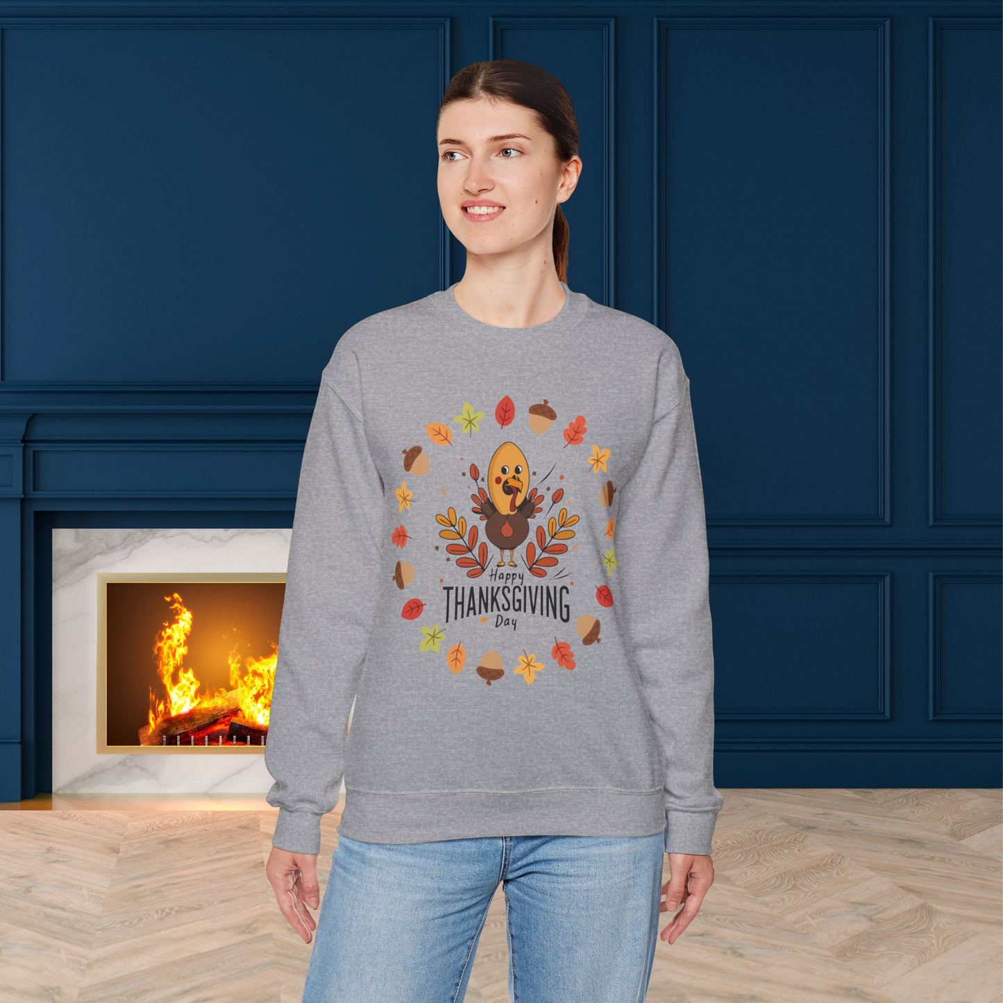 HappyThanksgiving Sweatshirt - Unisex Heavy Blend, Happy Thanksgiving2024 Sweatshirt, Thanksgiving Gift, Festive Sweatshirt.