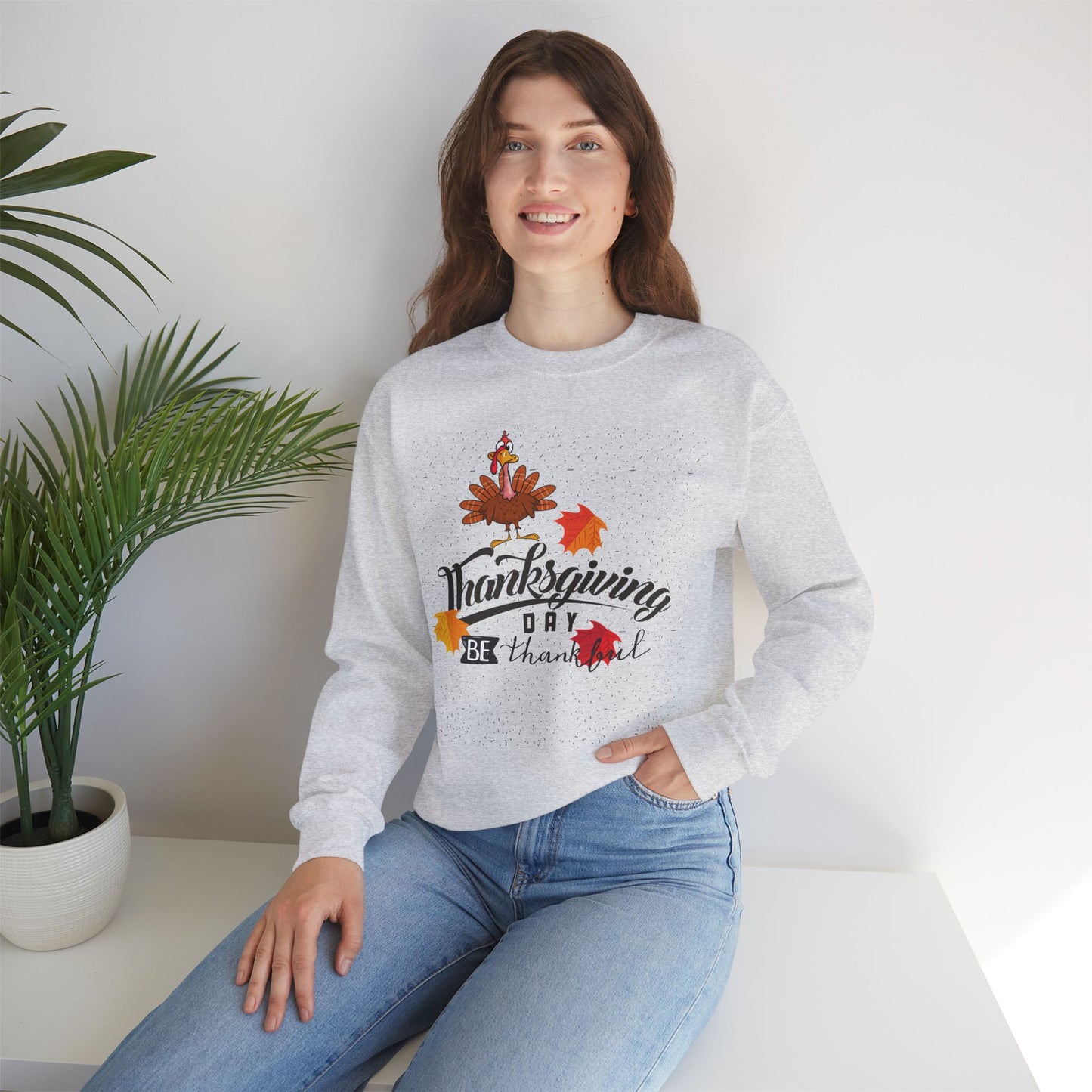 Be Thankful Sweatshirt,  HappyThanksgiving Sweatshirt - Unisex Heavy Blend, Happy Thanksgiving2024 Sweatshirt, Thanksgiving Gift, Festive Sweatshirt.