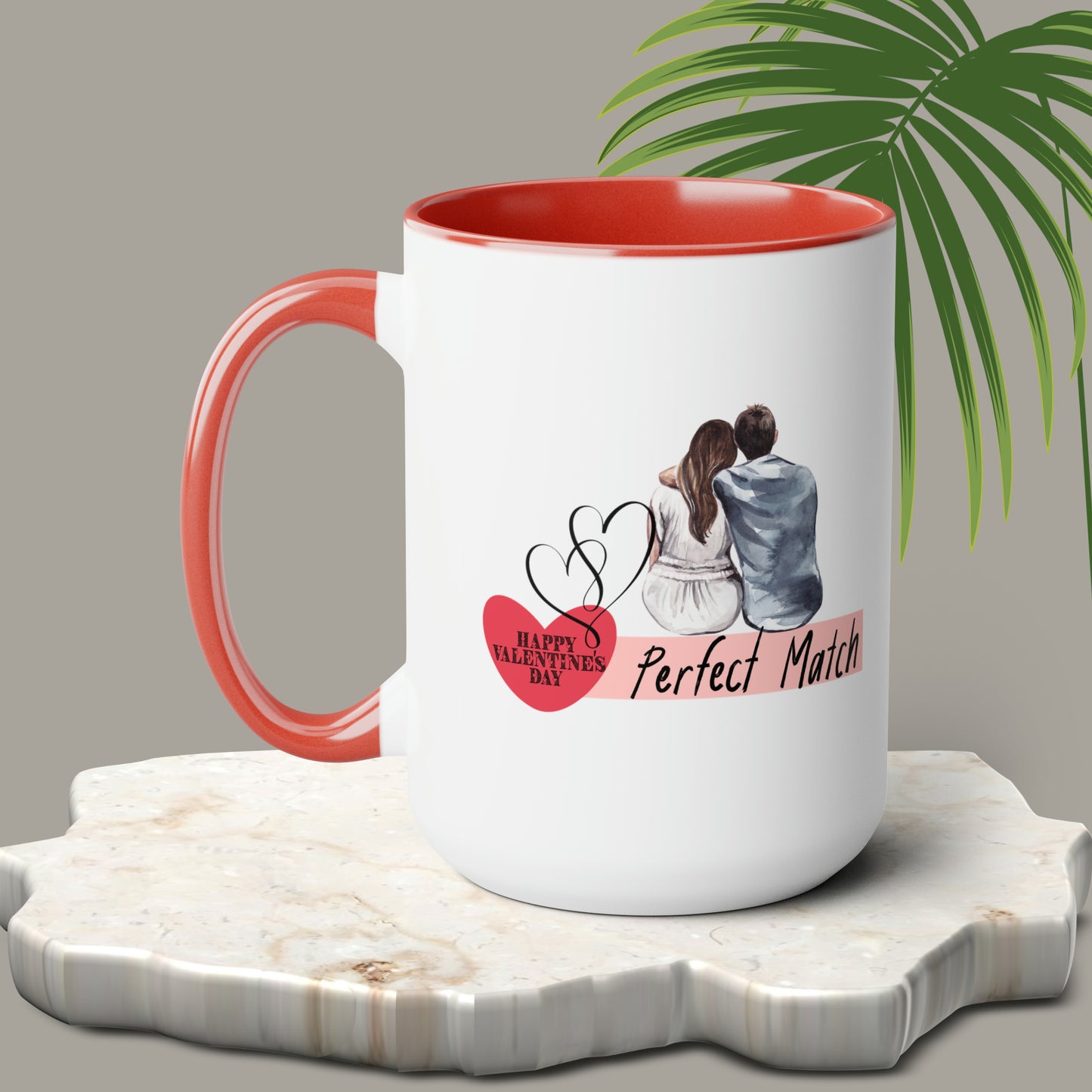 Happy valentines day Two-Tone Coffee Mugs, 15oz