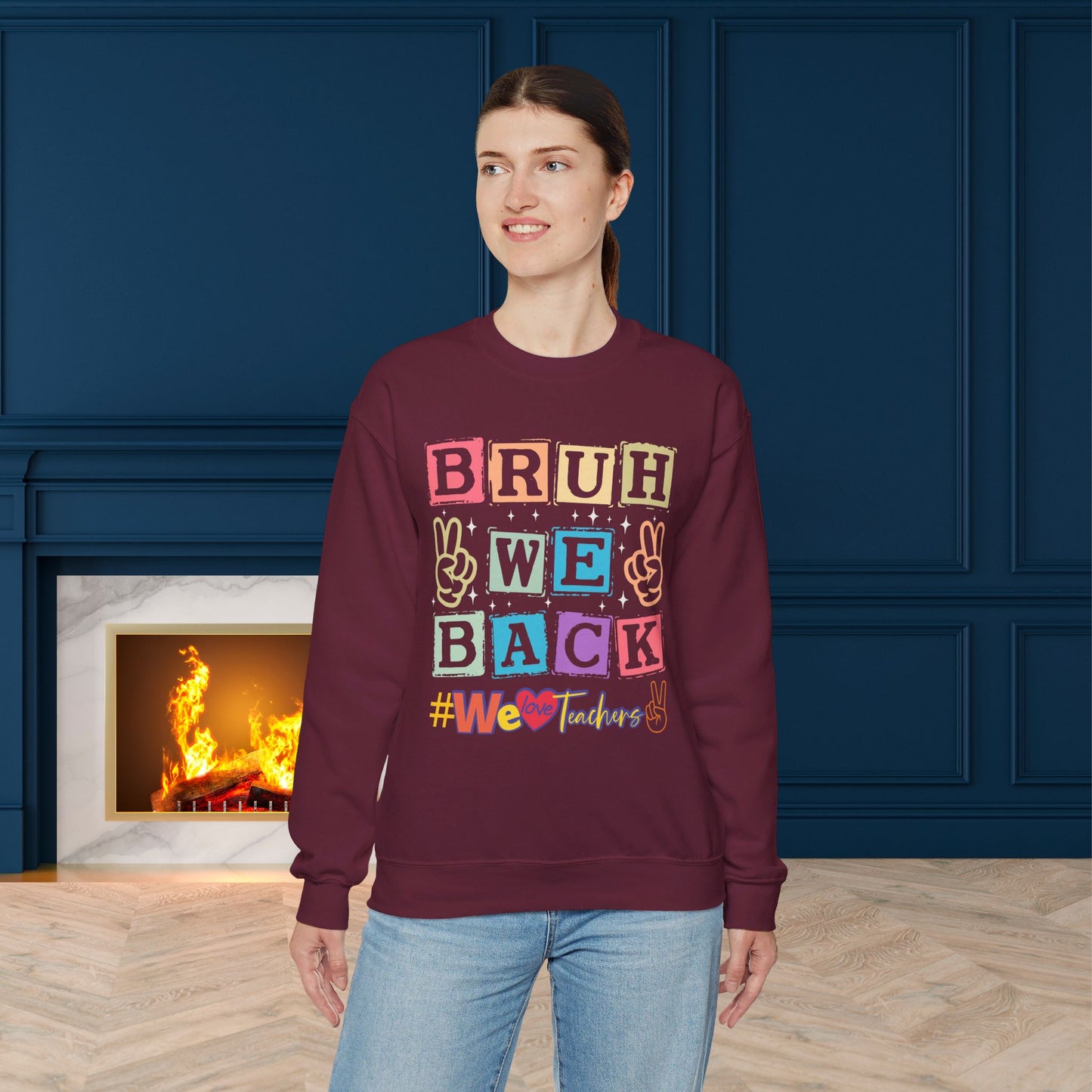 Back To school unisex heavy blend crewneck sweatshirt, We Love Teachers Sweatshirt,Teacher Back To school  Sweatshirt. First Day Vibes Sweatshirt.