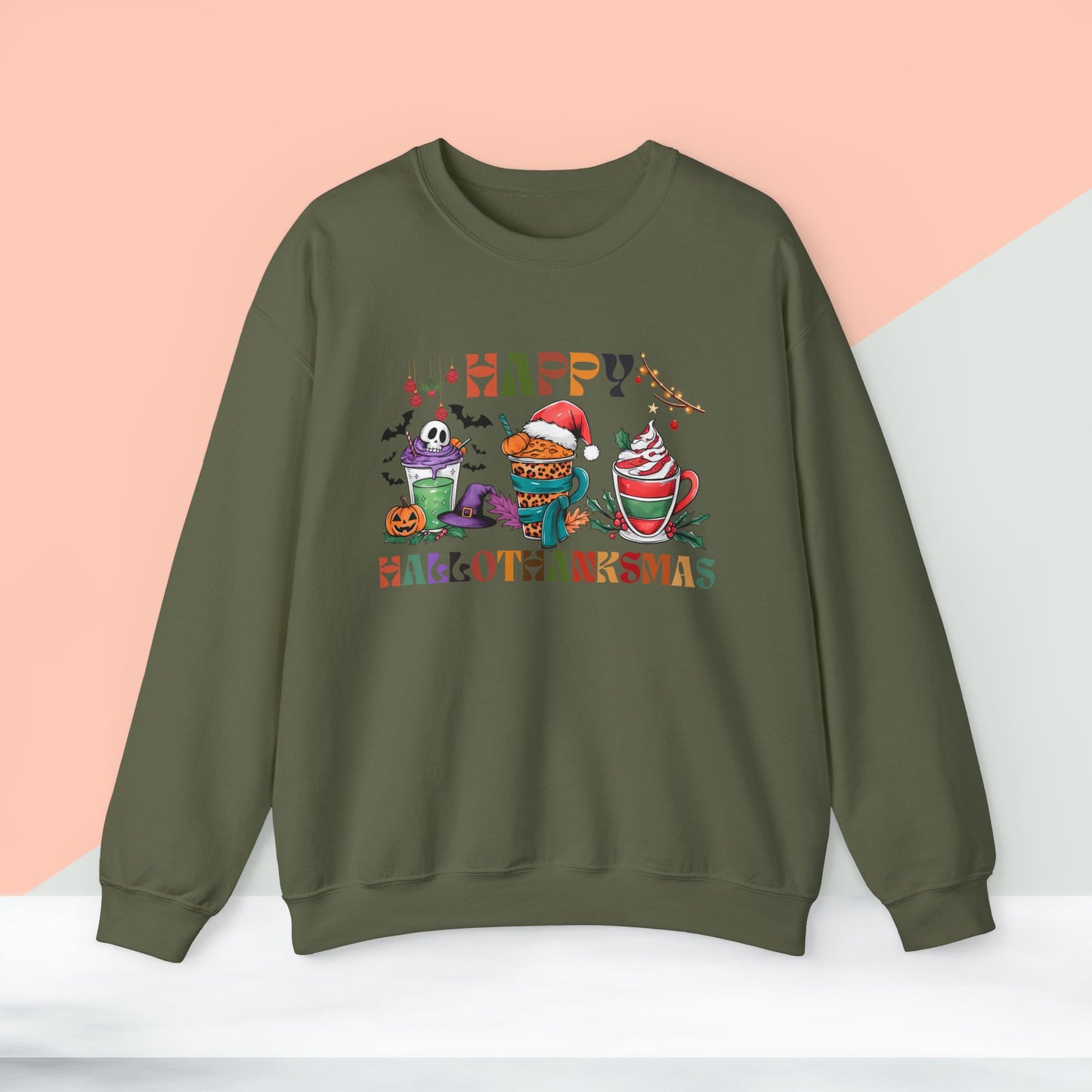 Happy Hellothanksmas Sweatshirt, HappyThanksgiving Sweatshirt - Unisex Heavy Blend, Happy Thanksgiving2024 Sweatshirt, Thanksgiving Gift, Festive Sweatshirt.