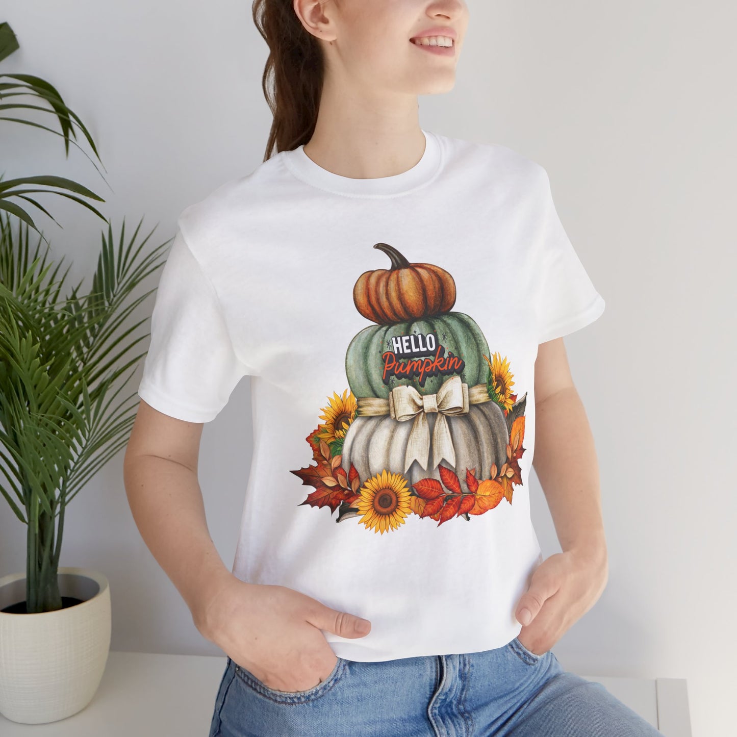 Hello Pumpkin Thanksgiving T-shirt, Happy thanksgiving 2024 T-shirt, Thanksgiving Gift,Turkey Shirt, Family Thanksgiving, Holiday Outfit.