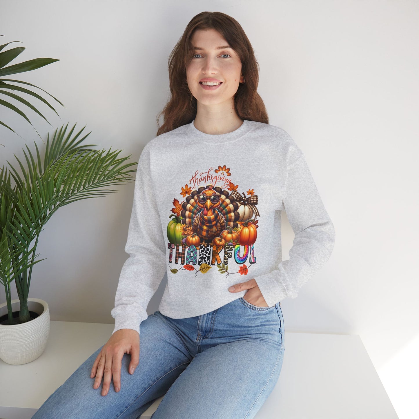 HappyThanksgiving Day Sweatshirt - Unisex Heavy Blend, Happy Thanksgiving2024 Sweatshirt, Thanksgiving Gift, Festive Sweatshirt.