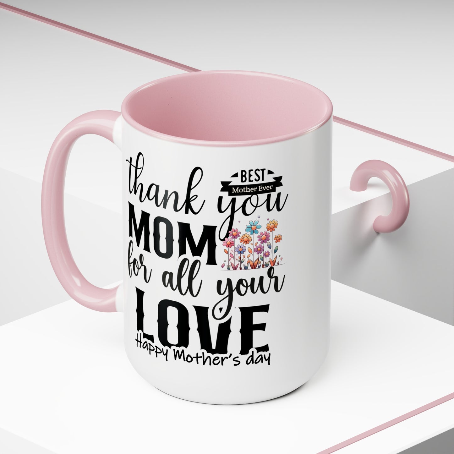 Happy Mother's dayTow-Tone Coffee Mug.15oz, Gift for mom, Mama's Coffee Mug