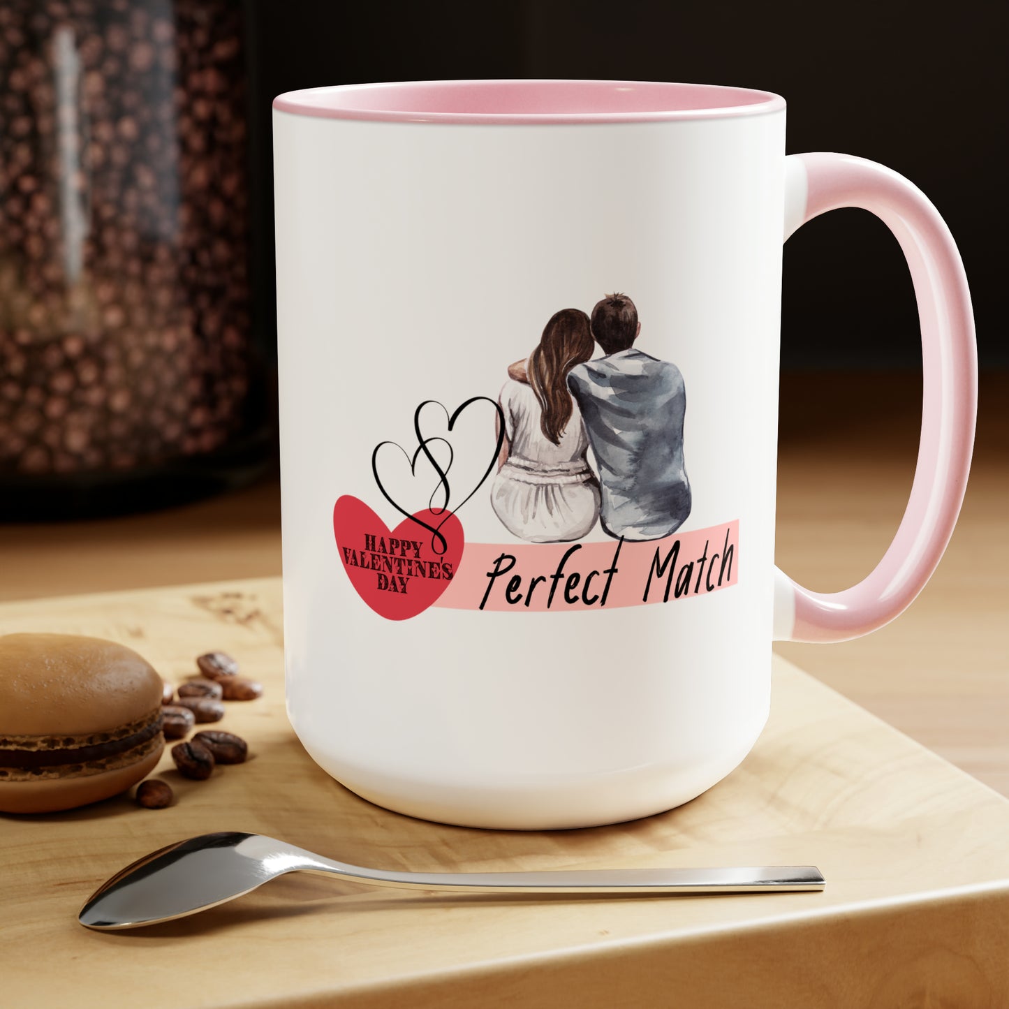 Happy valentines day Two-Tone Coffee Mugs, 15oz