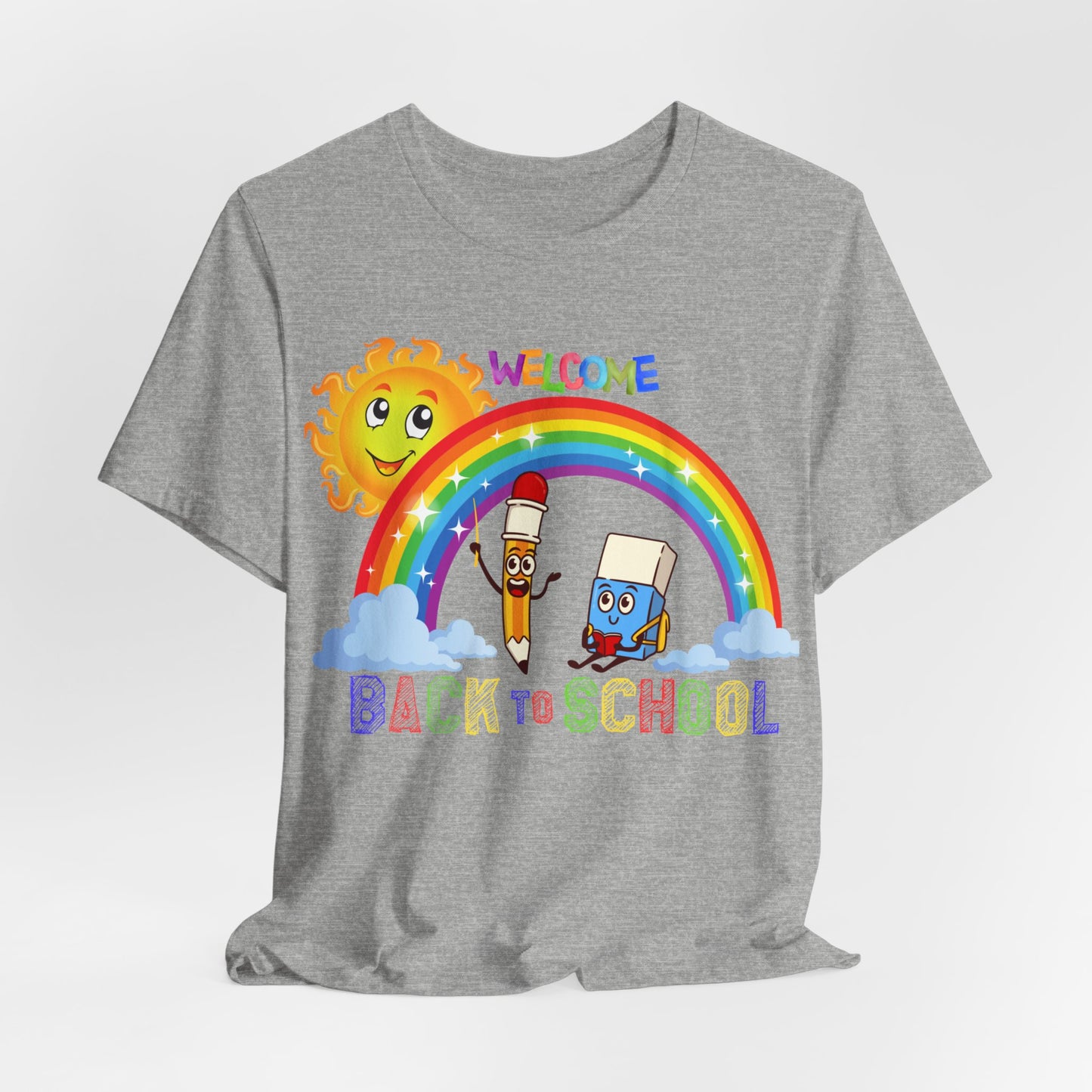 Welcome Back To School T-Shirt, Hello Teacher T-Shirt, Back To School T-Shirt, Teach Love Inspire Teacher Shirt, Teacher Back To school unisex jersey short sleeve.First Day Vibes T-Shirt.