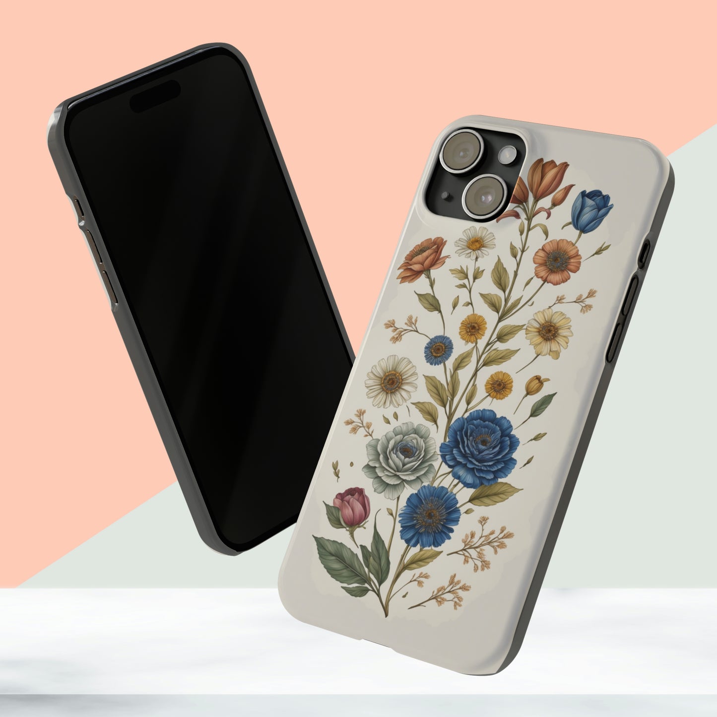 Vintage Floral painting iPhone 15 Phone Cases.