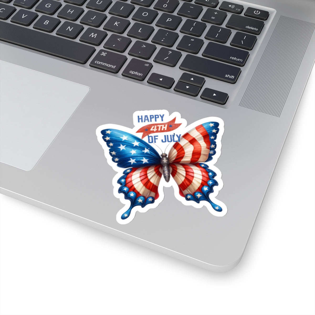 Happy 4th Of July Kiss-Cut Stickers, America, Flag, Peace Love America. Proud To Be An American, Red White Blue stickers. Meowica Stickers.