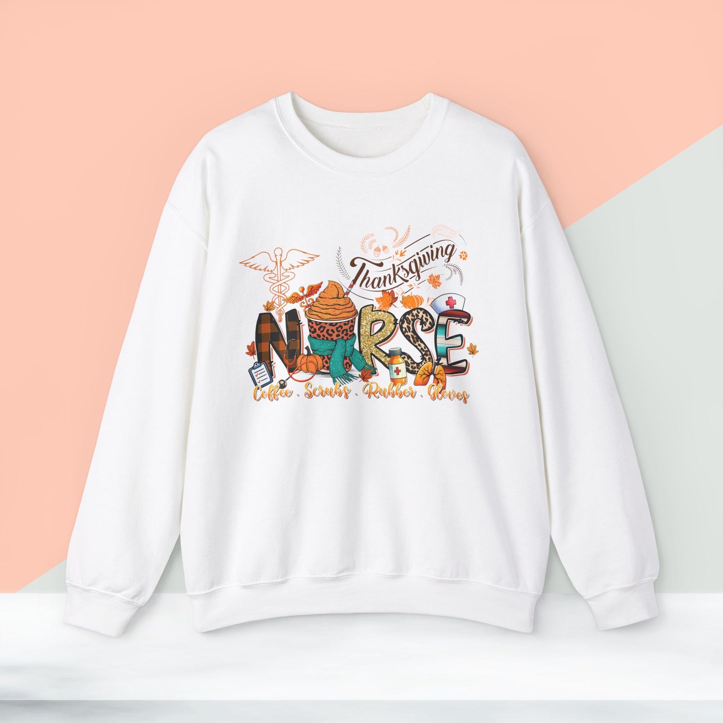 Nurse Thanksgiving Sweatshirt, HappyThanksgiving Sweatshirt - Unisex Heavy Blend, Happy Thanksgiving2024 Sweatshirt, Thanksgiving Gift, Festive Sweatshirt.