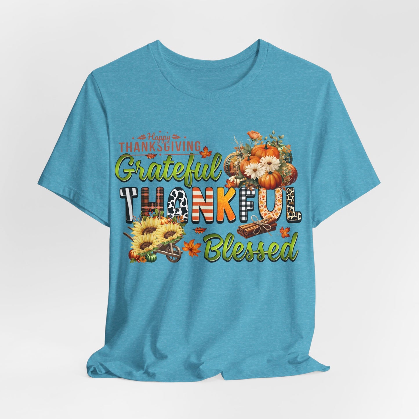 Grateful Thankful Blessed T-shirt, Happy Thanksgiving T-shirt, Happy thanksgiving 2024 T-shirt, Thanksgiving Gift,Turkey Shirt, Family Thanksgiving, Holiday Outfit.