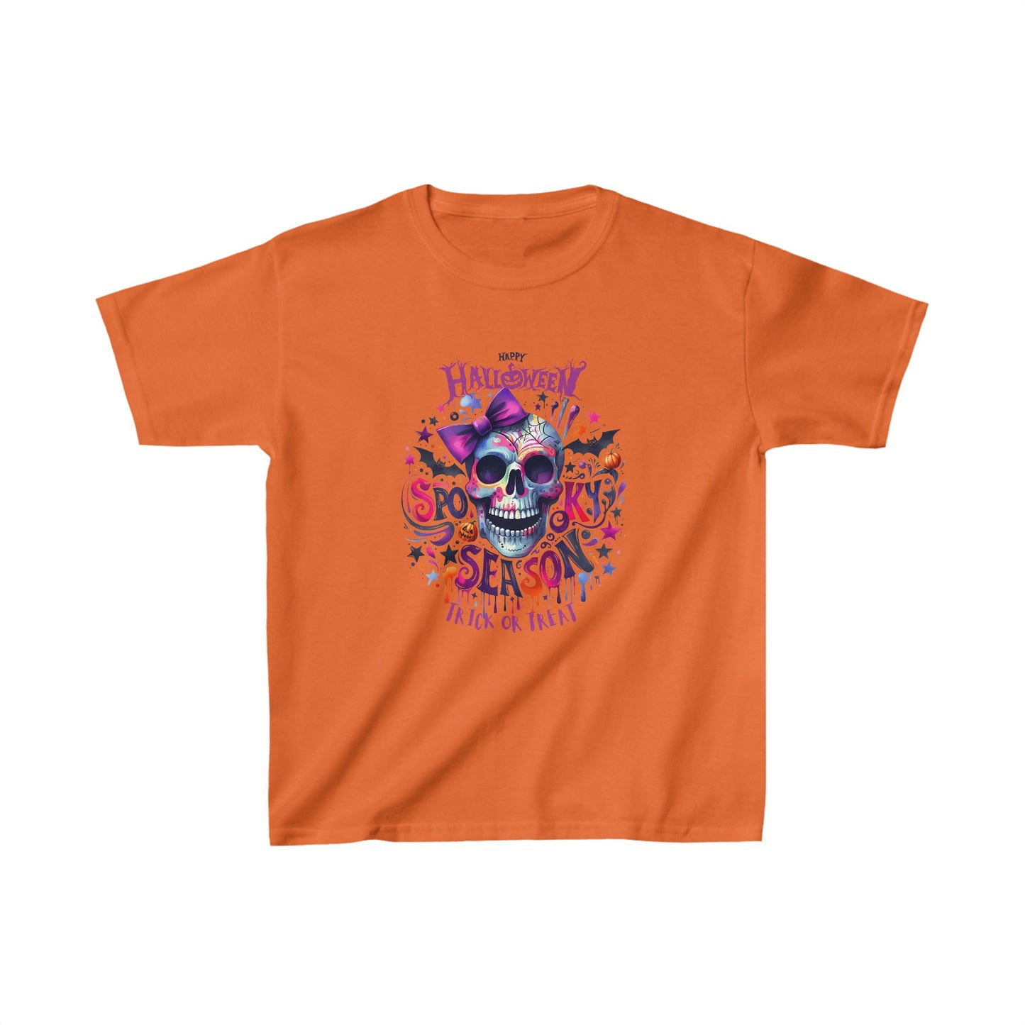 Happy Halloween Kids Shirt, Stay Spooky Halloween Kids Heavy Cotton™ Tee, Spooky Season Kids Shirt, Spooky Vibes Shirt, Trick Or Treat Cotton T-Shirt.