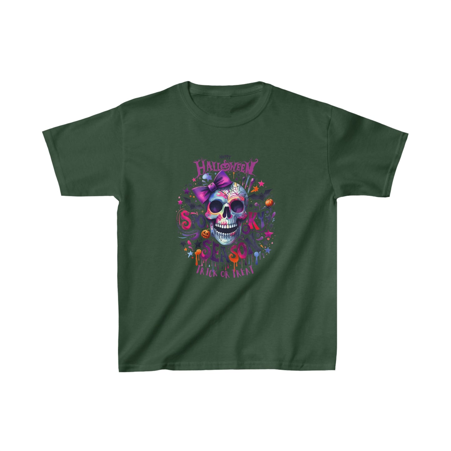 Happy Halloween Kids Shirt, Stay Spooky Halloween Kids Heavy Cotton™ Tee, Spooky Season Kids Shirt, Spooky Vibes Shirt, Trick Or Treat Cotton T-Shirt.