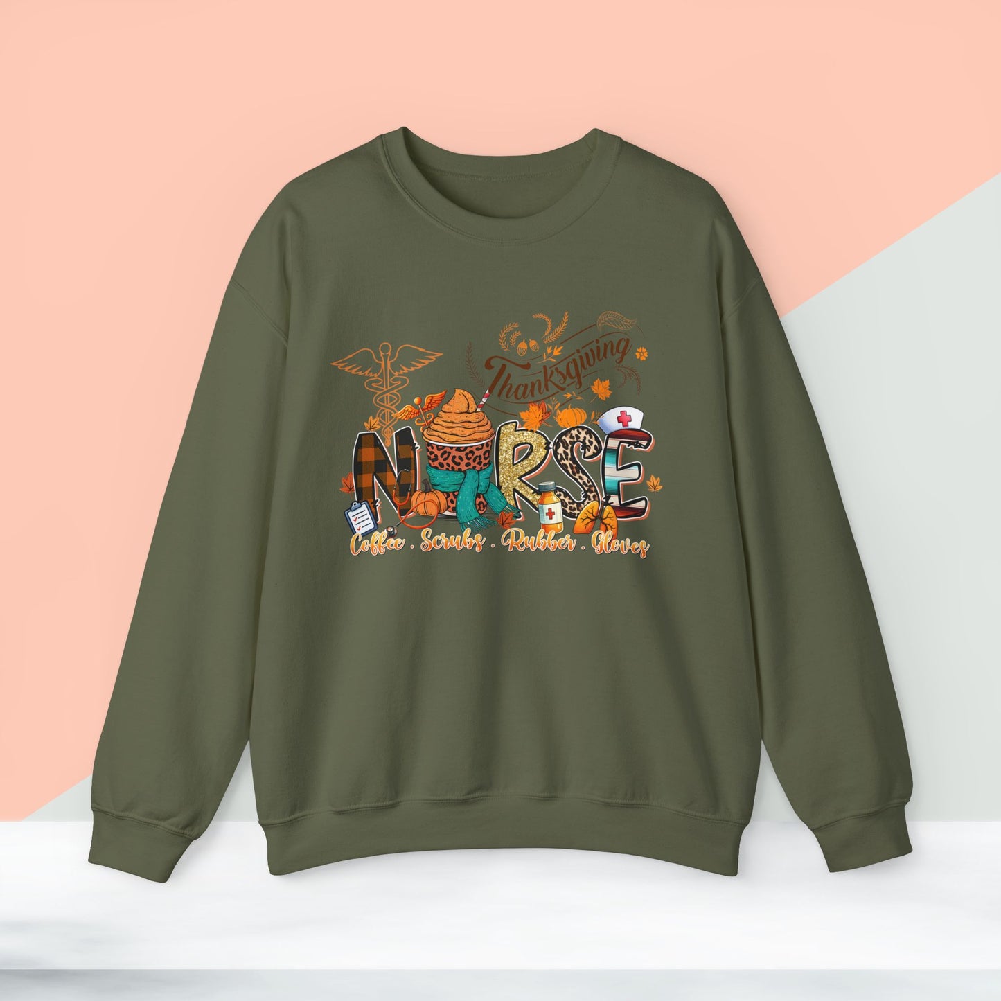 Nurse Thanksgiving Sweatshirt, HappyThanksgiving Sweatshirt - Unisex Heavy Blend, Happy Thanksgiving2024 Sweatshirt, Thanksgiving Gift, Festive Sweatshirt.