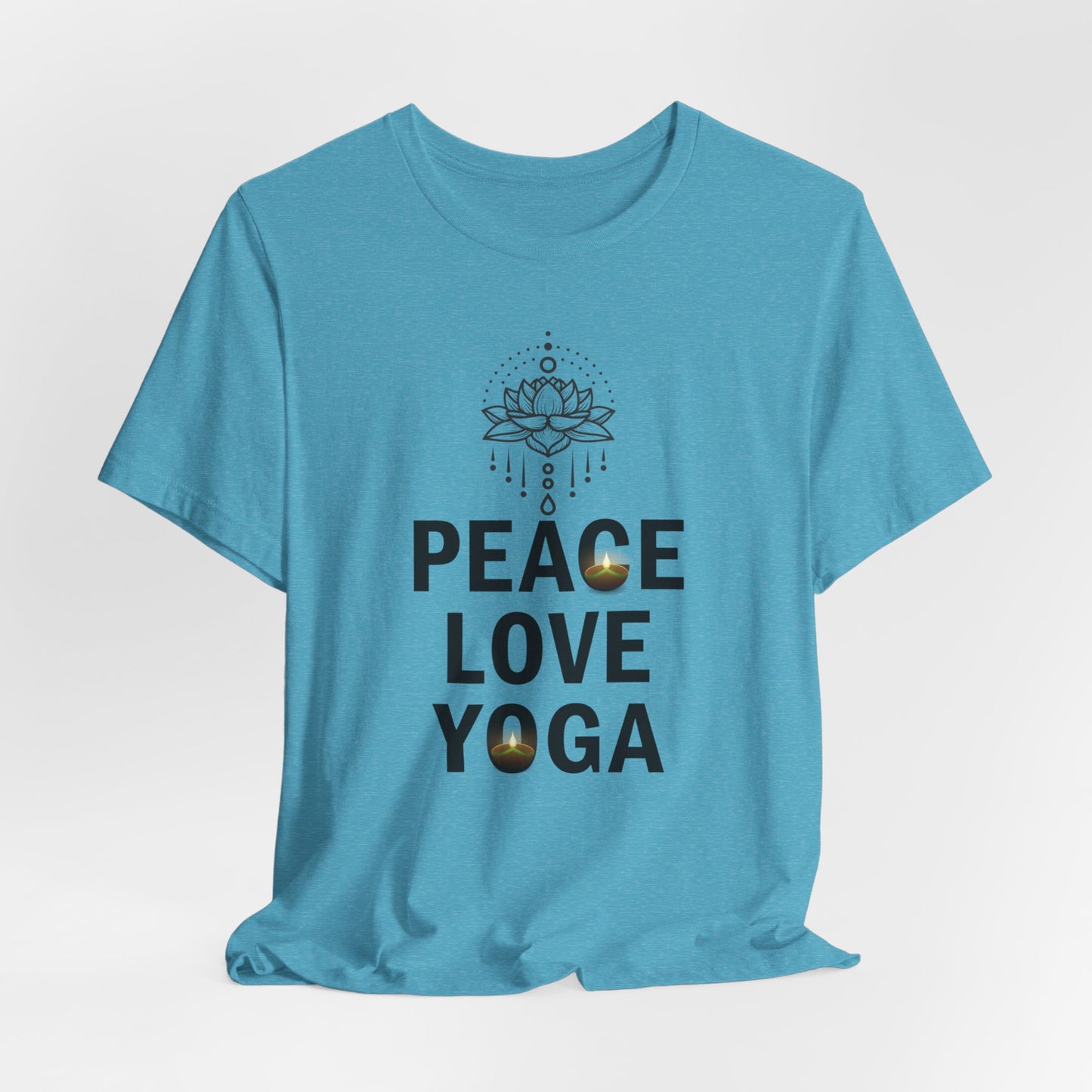 Peace Love Yoga T-Shirt, Cute Yoga workout Shirt, Yoga lovers T-shirt, Yoga Instructor Gift, Gym shirt, Gift For Yoga lover, Gift For Yogi.