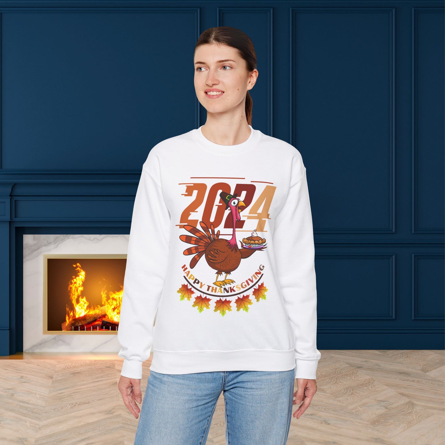 Happy Thanksgiving Turkey Sweatshirt - Unisex Heavy Blend, Happy Thanksgiving2024 Sweatshirt, Thanksgiving Gift, Festive Sweatshirt.