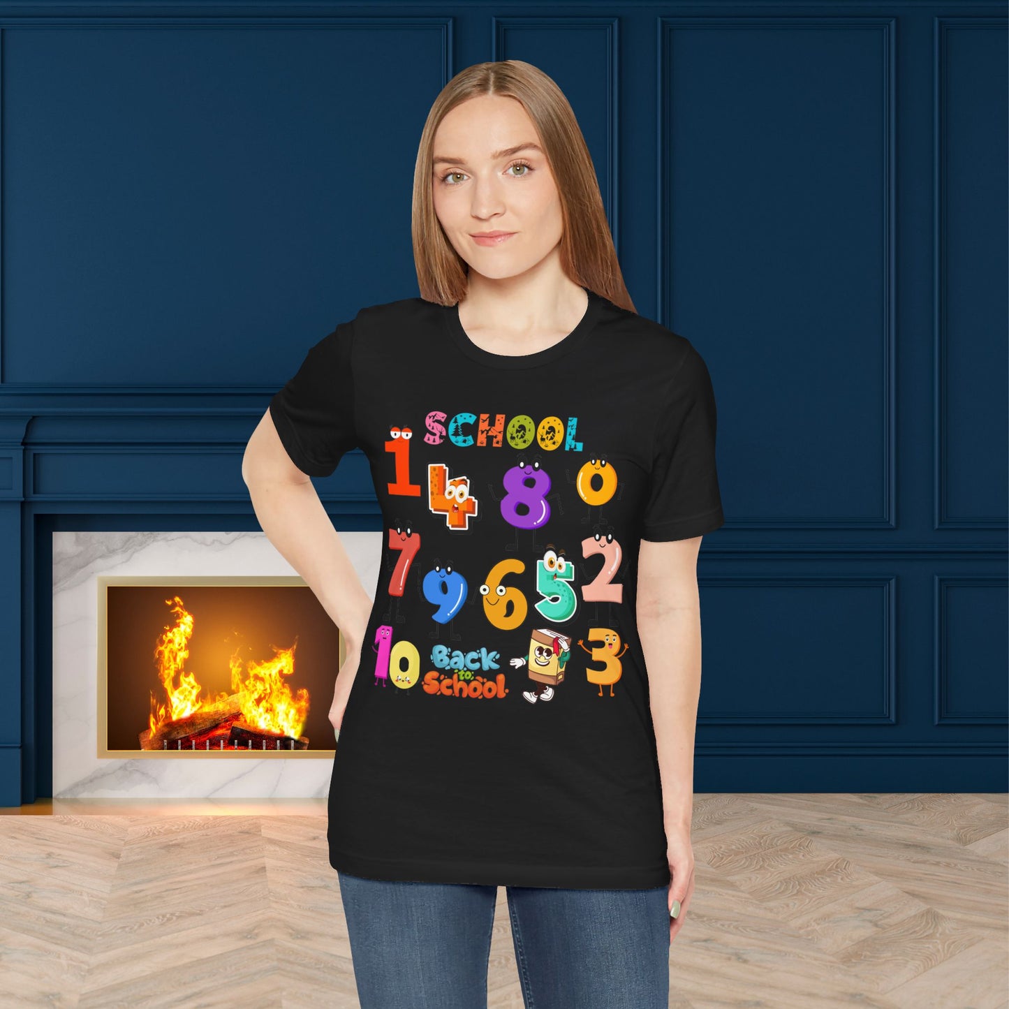 1 2 3 Back To School T-Shirt, Love Teach Inspire T-Shirt, Back To School T-Shirt, Teacher Back To school unisex jersey short sleeve.First Day Vibes T-Shirt.