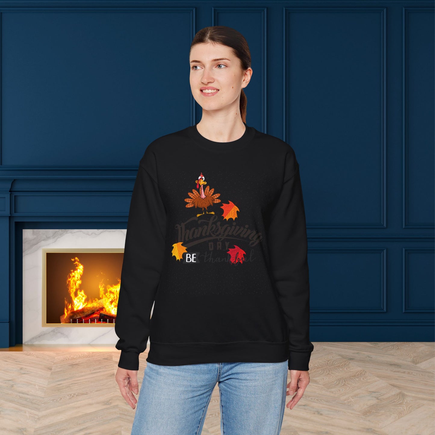 Be Thankful Sweatshirt,  HappyThanksgiving Sweatshirt - Unisex Heavy Blend, Happy Thanksgiving2024 Sweatshirt, Thanksgiving Gift, Festive Sweatshirt.