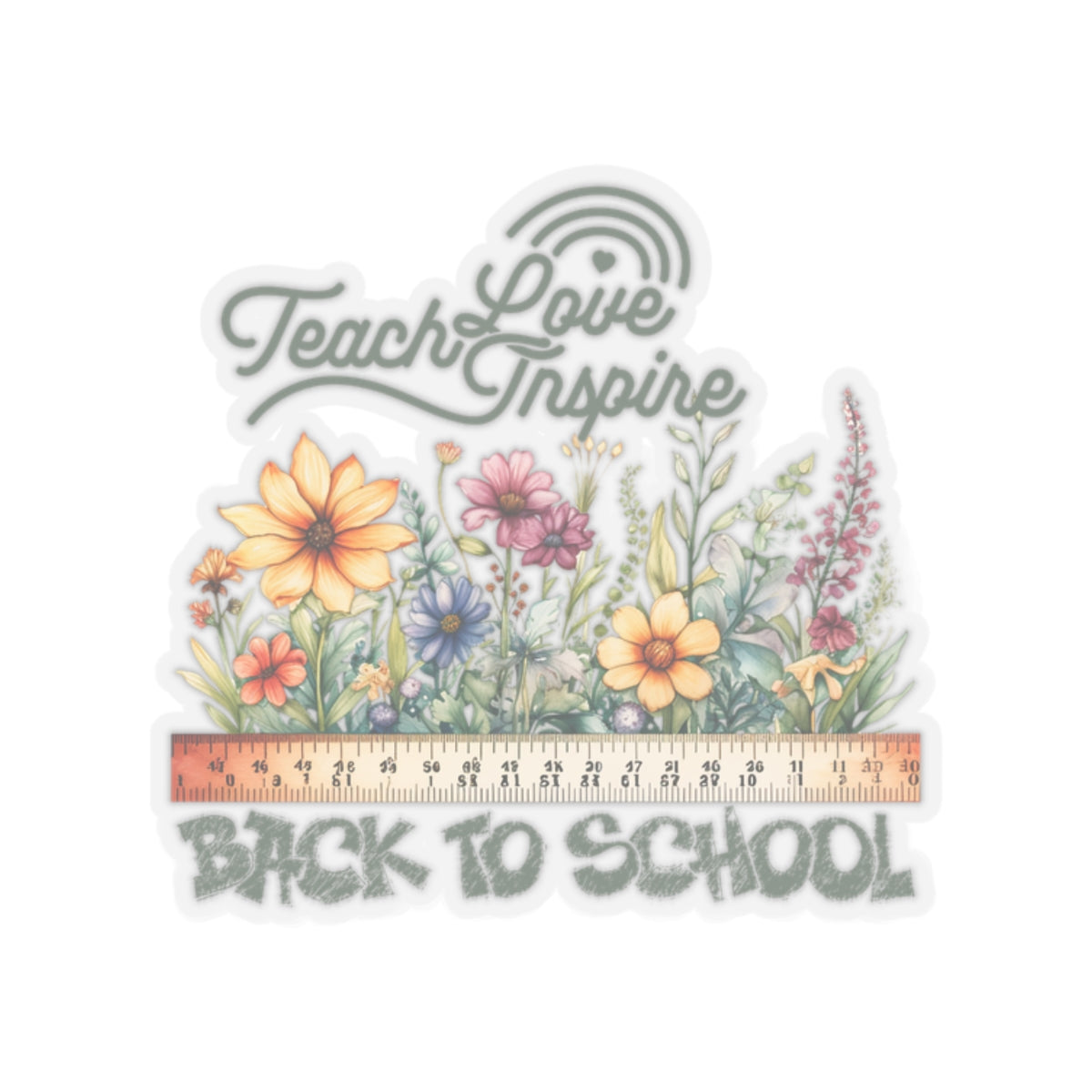 Teach Love Inspire Back To School Kiss-Cut Stickers, First Grade Squad Kiss-Cut Stickers, Gift for First graders, Ready for School, Back to Learning.