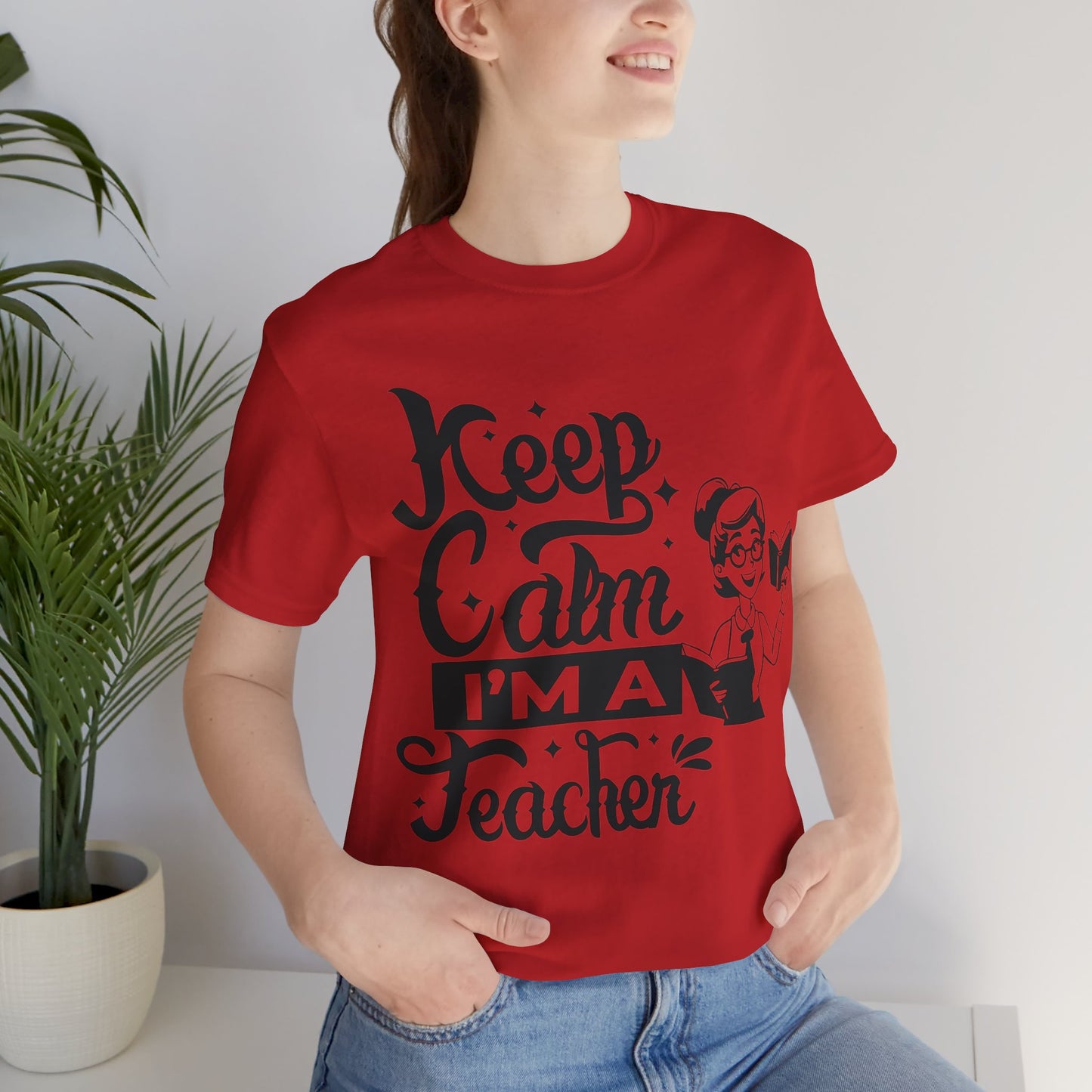 Keep Calm I Am A Teacher T-Shirt, Back To School T-Shirt, Teach Love Inspire Teacher Shirt, Teacher Back To school unisex jersey short sleeve.First Day Vibes T-Shirt.