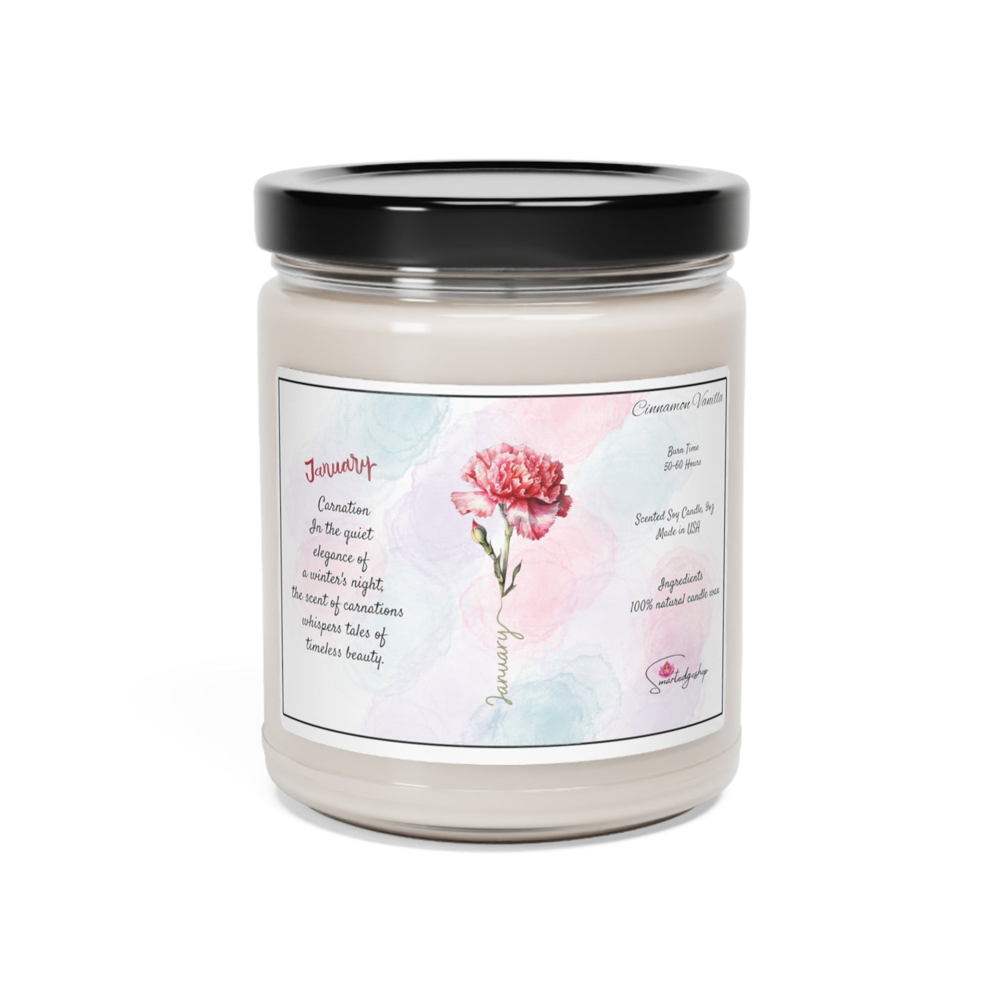 January Birth Month Flower Scented Soy Candle, 9oz