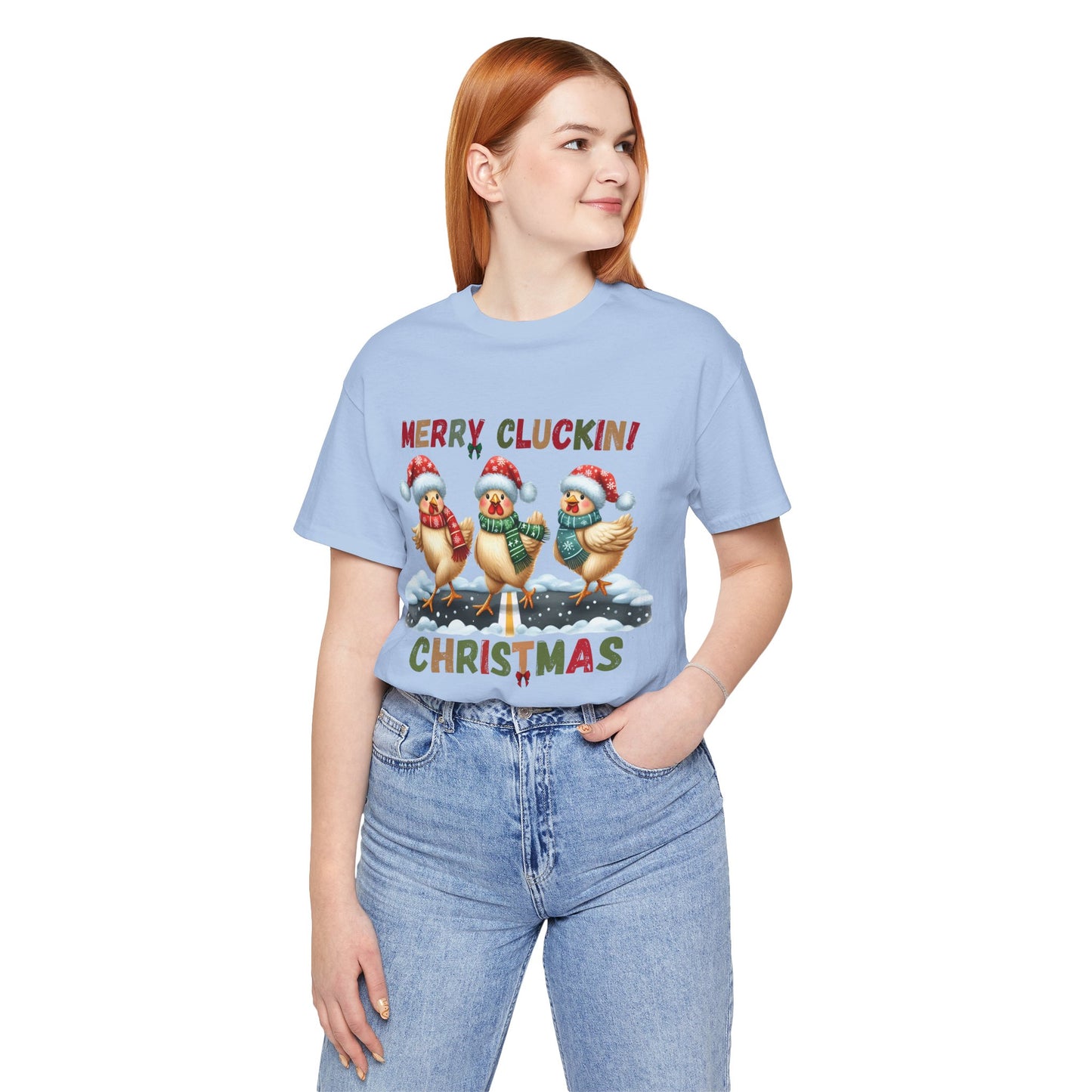 Merry Clucking! Christmas Unisex Tee, Christmas Shirt, Christmas Outfit, Merry Christmas T-shirt, Merry Christmas 2024 T-shirt, Christmas Gift, Family Holiday Outfit.