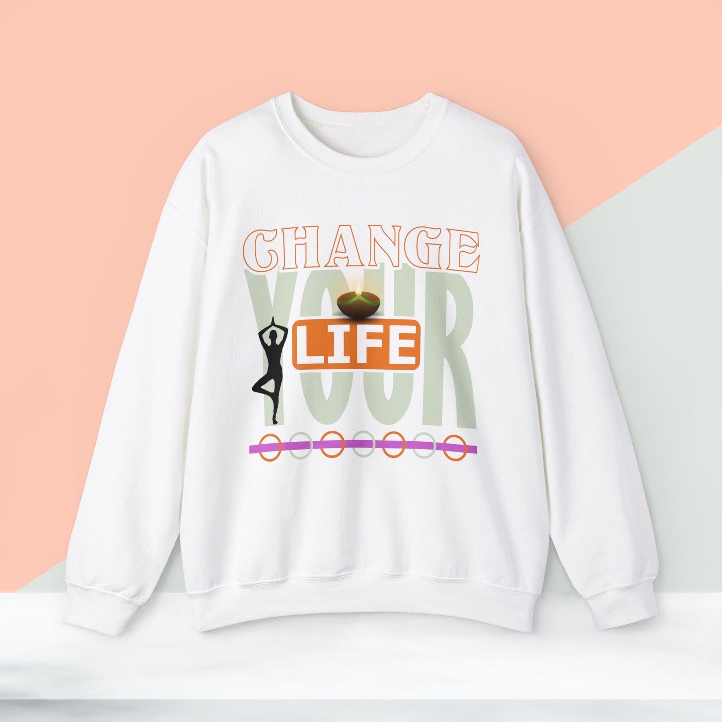 Change Your Life Yoga unisex heavy blend crewneck sweatshirt,Yoga workout Sweatshirt,Yoga lovers Sweatshirt, Yoga Instructor Gift, Gym Sweatshirt, Gift For Yoga lovers, Gift For Yogi.