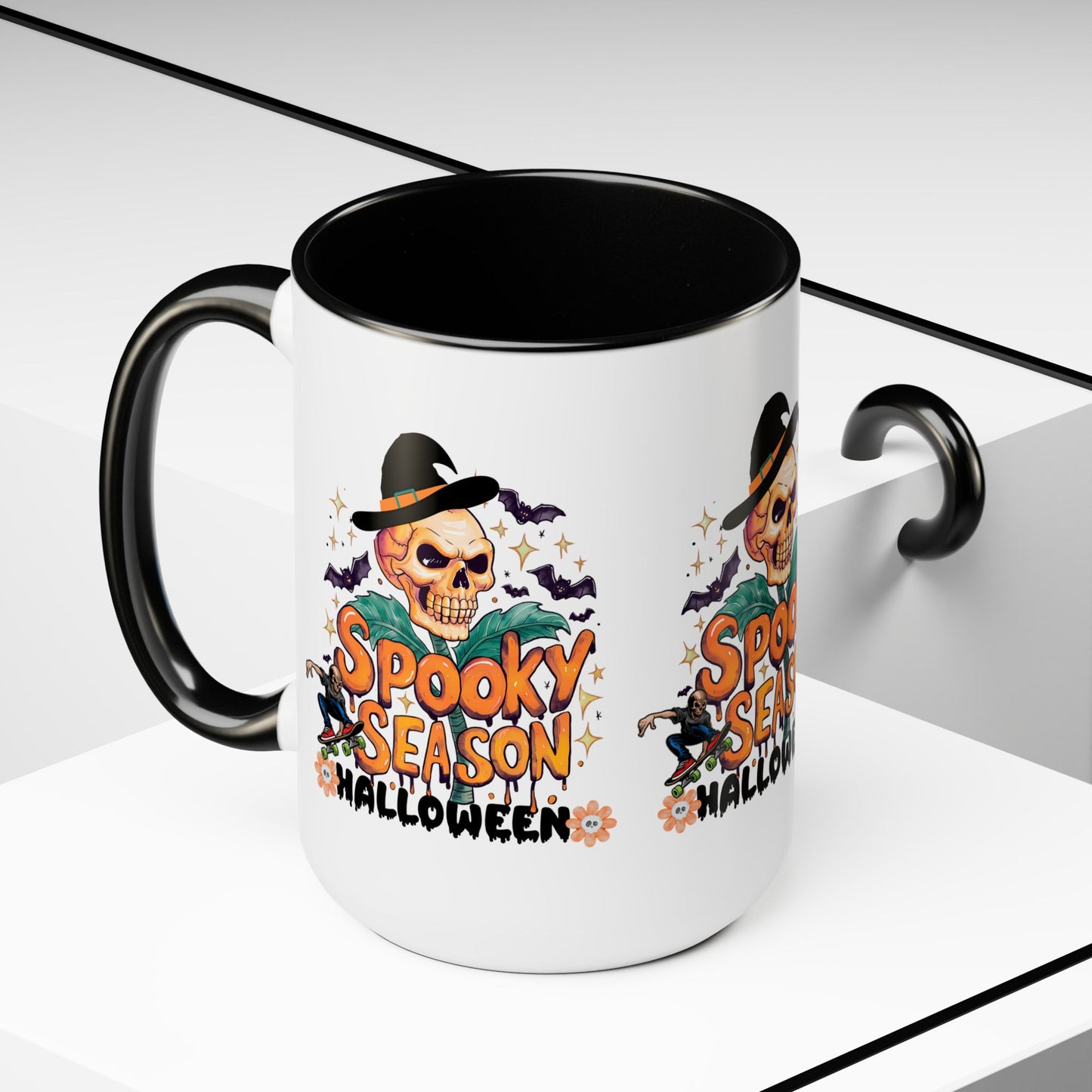 Spooky Season Halloween Coffee Mug, Halloween Coffee Mug, Trick or Treat Halloween Coffee Mug, Cute Skeleton Coffee Mug, Spooky Vibes Halloween Coffee Mug.