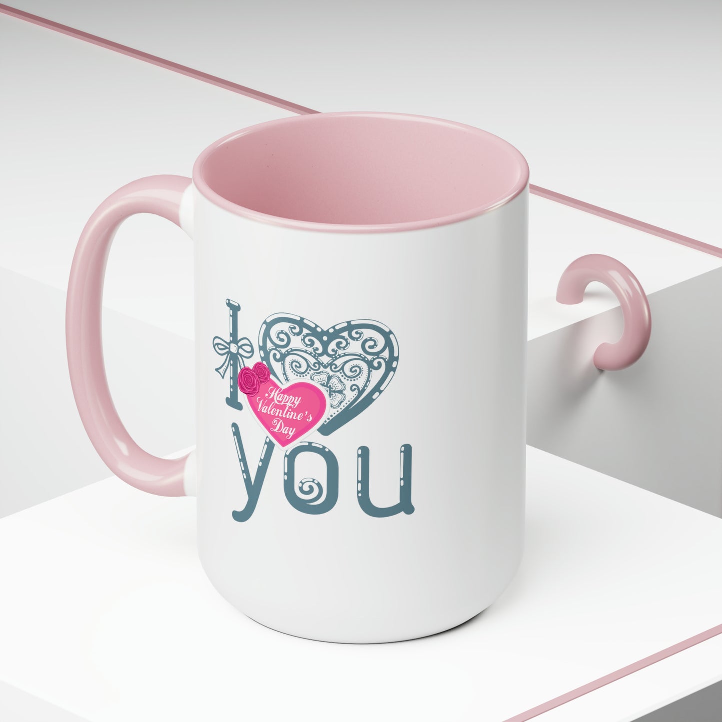 Happy valentines day Two-Tone Coffee Mugs, 15oz