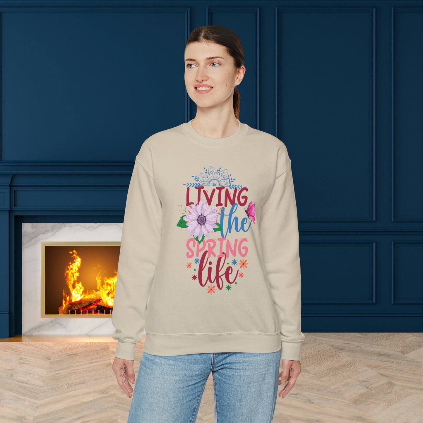 Living The Spring Time Unisex Crewneck Sweatshirt