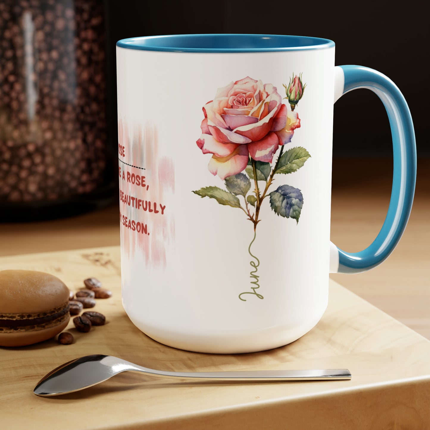 Birth Month flower Tow-Tone Coffee Mug.15oz, June Birth Month flower mug.