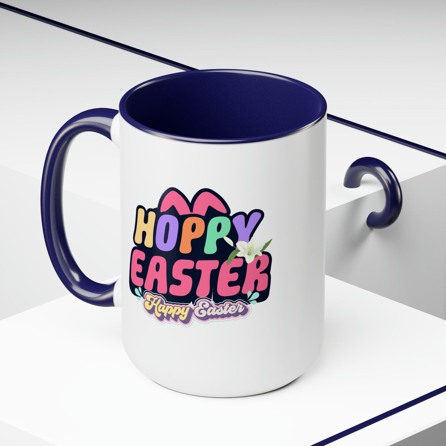 Happy EasterTwo-Tone Coffee Mugs, 15oz