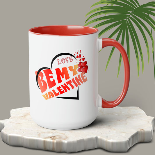 Happy valentines day Two-Tone Coffee Mugs, 15oz