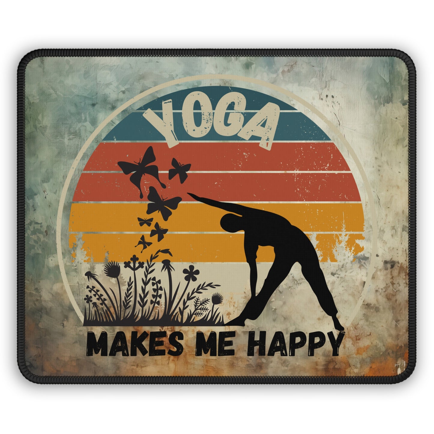 Yoga Makes Me Happy Yoga Mouse Pad,Unique Gift For Meditation And Yoga Lover, Cute Yoga Mouse Pad, Mindful Yoga Gift, Yoga lover Mouse Pad, Yoga Instructor Gift, Gift For Yoga lovers, Gift For Yogi.