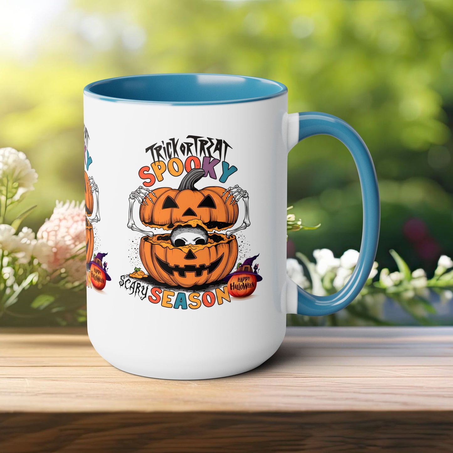 Spooky Scary Halloween Coffee Mug,  Let's Go Halloween Coffee Mug, Trick or Treat Halloween Coffee Mug, Cute Skeleton Coffee Mug, Spooky Season Halloween Coffee Mug.