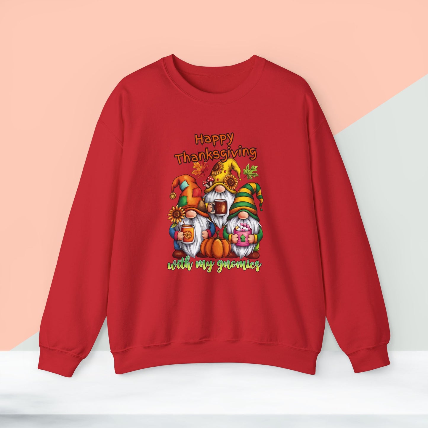 Happy Thanksgiving  With My Gnomies Sweatshirt, HappyThanksgiving Sweatshirt - Unisex Heavy Blend, Happy Thanksgiving2024 Sweatshirt, Thanksgiving Gift, Festive Sweatshirt.