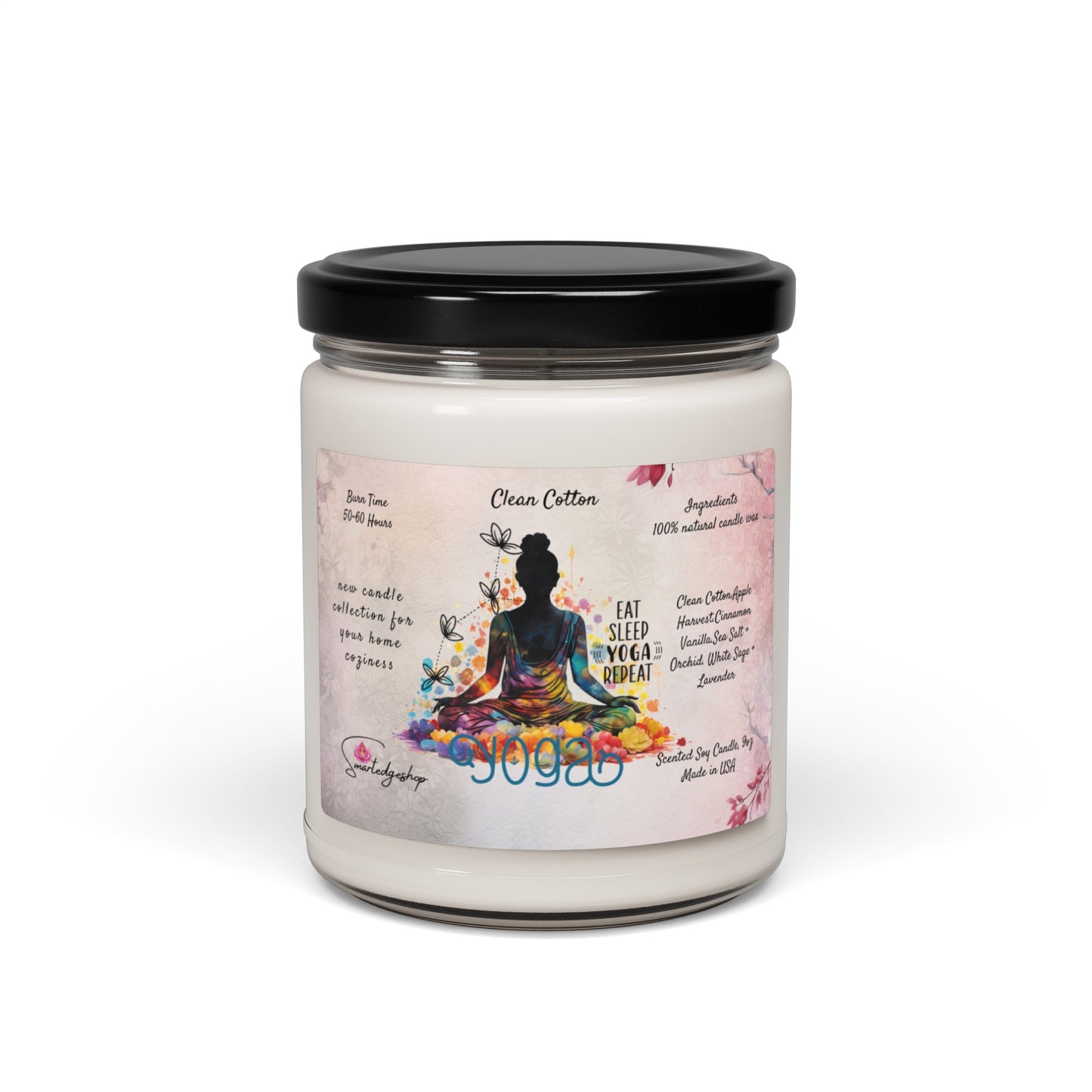 Eat sleep Yoga Repeat Yoga Scented Soy Candle, 9oz,Yoga , CuteCandle, Mindful Gift, Yoga lovers candle, Yoga Instructor Gift,  Gift For Yoga lovers, Gift For Yogi.