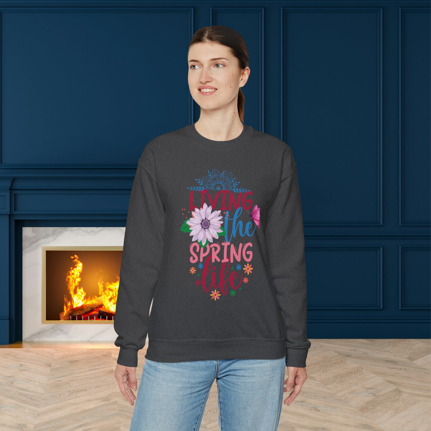 Living The Spring Time Unisex Crewneck Sweatshirt