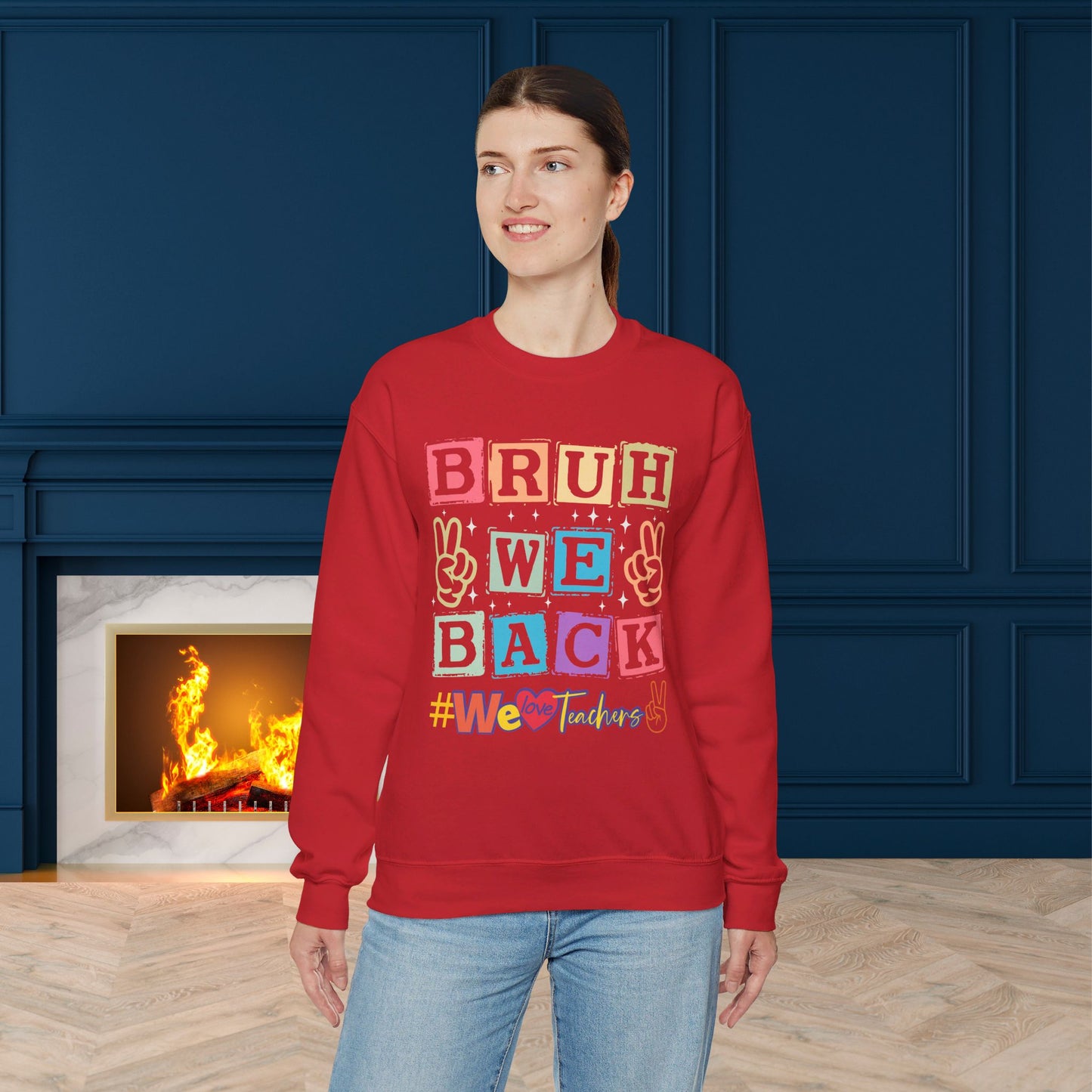 Back To school unisex heavy blend crewneck sweatshirt, We Love Teachers Sweatshirt,Teacher Back To school  Sweatshirt. First Day Vibes Sweatshirt.