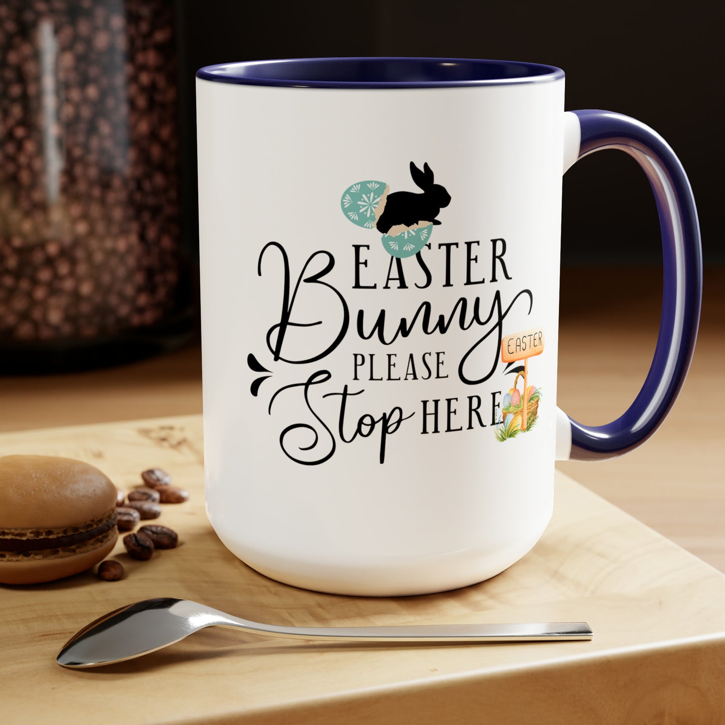 Happy Easter Two-Tone Coffee Mugs, 15oz