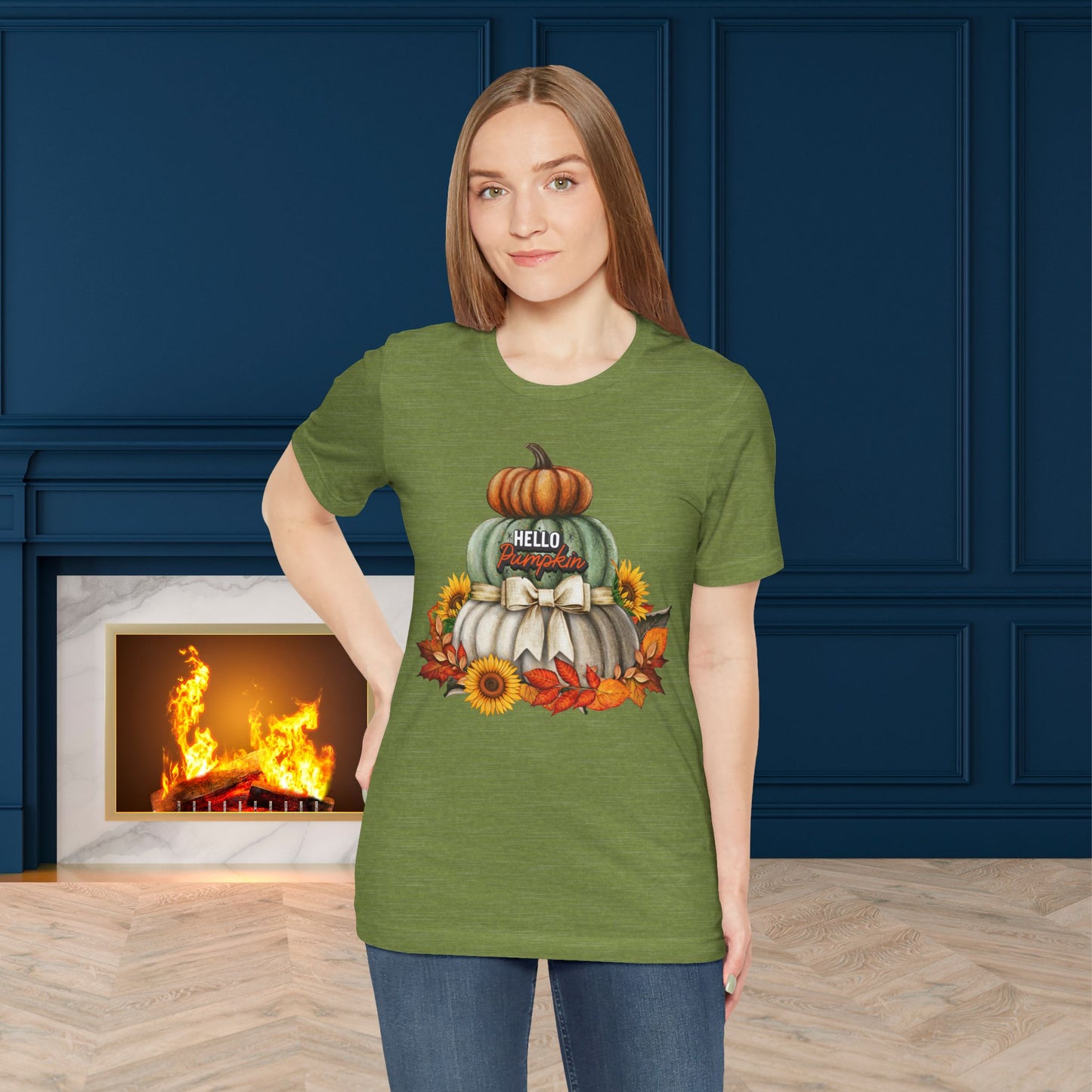 Hello Pumpkin Thanksgiving T-shirt, Happy thanksgiving 2024 T-shirt, Thanksgiving Gift,Turkey Shirt, Family Thanksgiving, Holiday Outfit.