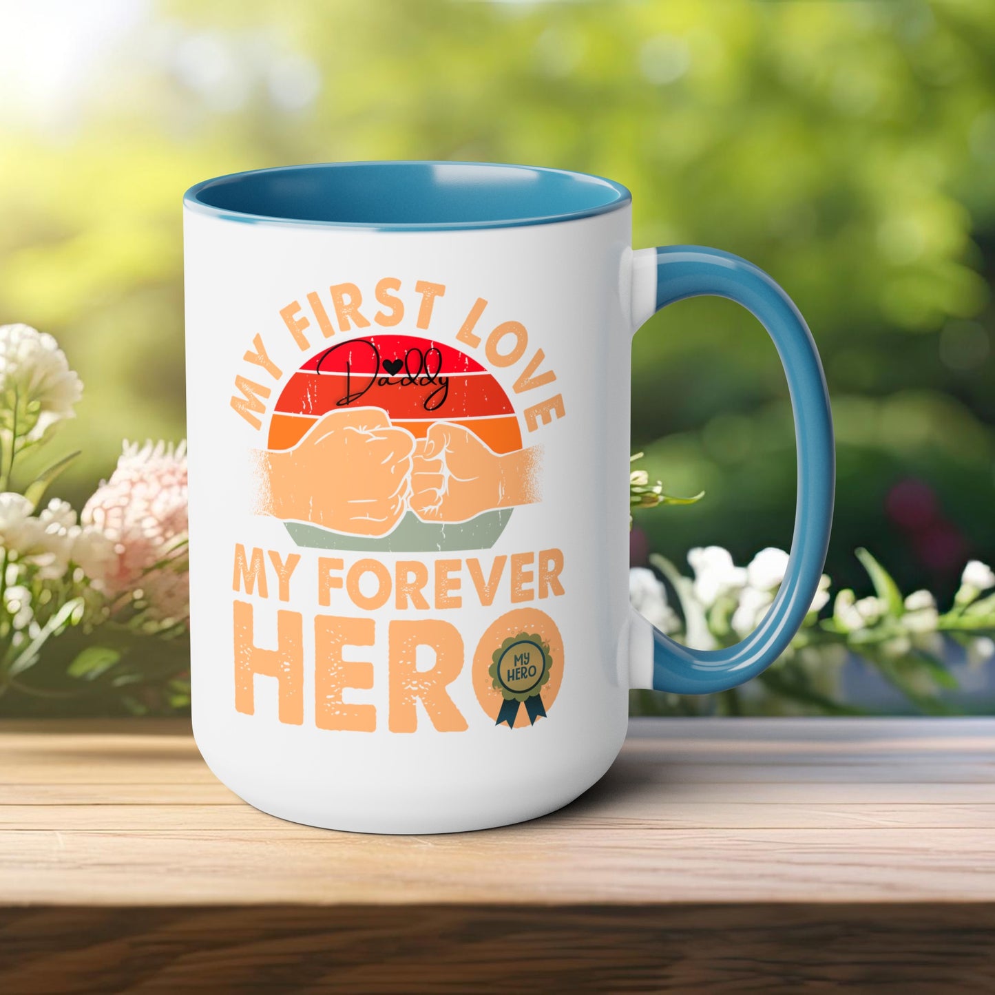 Happy father's dayTow-Tone Coffee Mug.15oz, Gift for Dad, Daddy's Coffee Mug