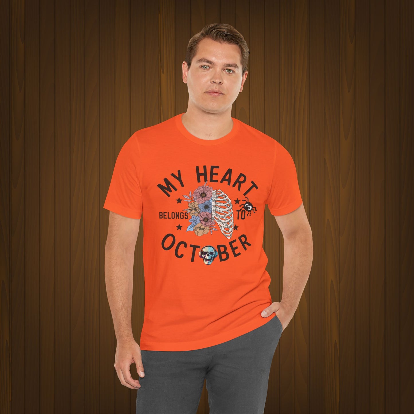 My Heart Belongs To October Halloween T-shirt, Happy Halloween T-shirt, Trick Or Treat T-shirt, Halloween T-shirt, Cool Halloween T-shirt, Spooky T-shirt,