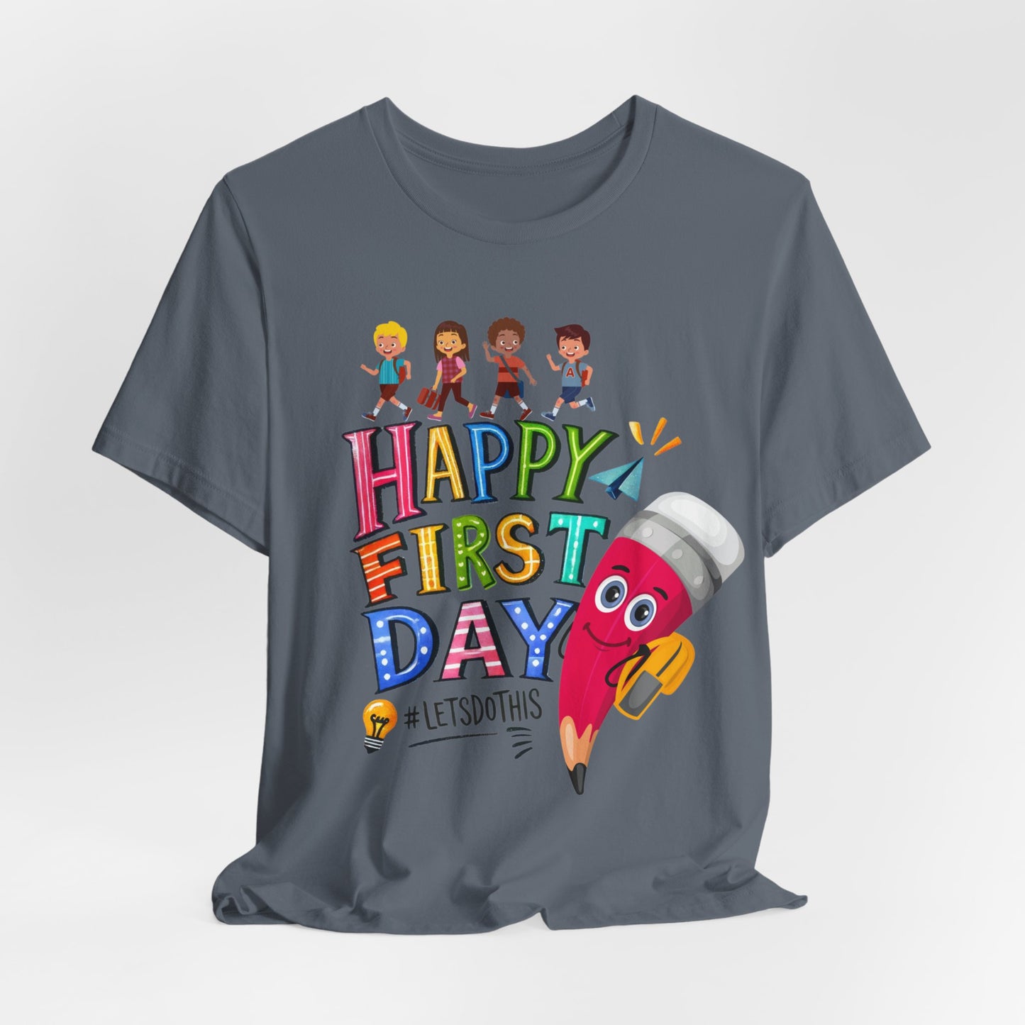 Happy First day T-Shirt, Hello Teacher T-Shirt, Back To School T-Shirt, Teach Love Inspire Teacher Shirt, Teacher Back To school unisex jersey short sleeve.First Day Vibes T-Shirt.