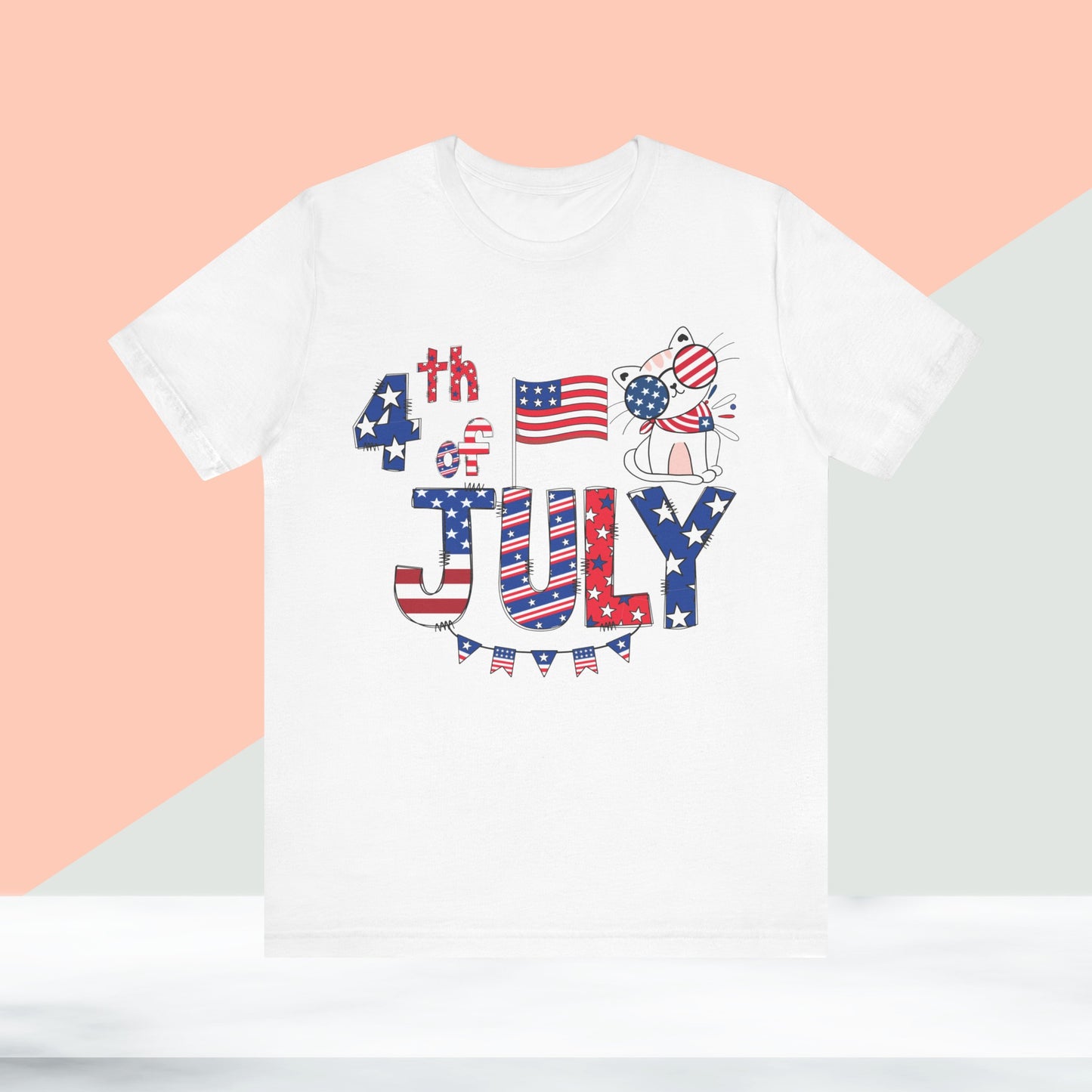 4th of July T-shirt, Red White Blue T-Shirt, Fourth of July unisex jersey short sleeve.