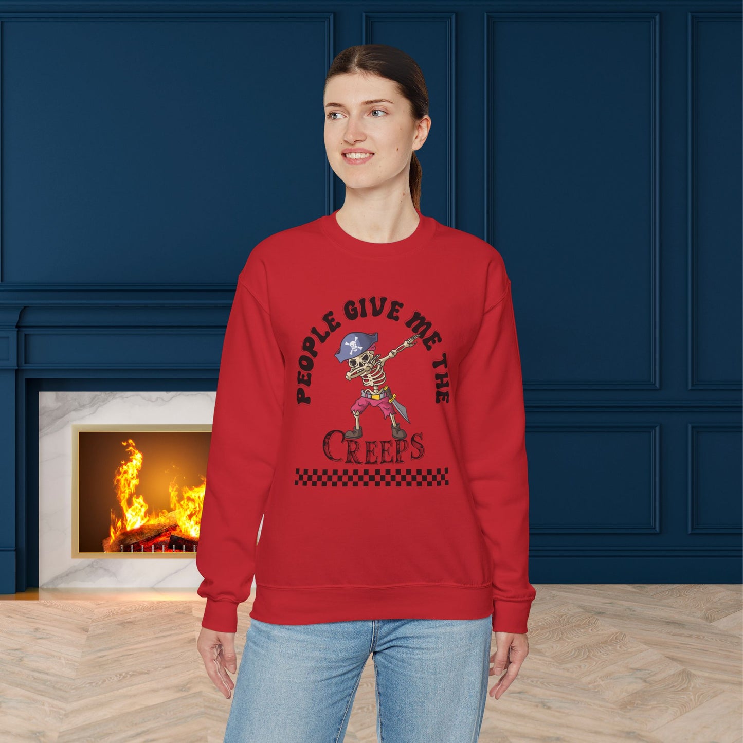 People Give Me The Creeps Sweatshirt, Happy Halloween Sweatshirt - Unisex Heavy Blend Crewneck, Halloween Sweatshirt, Cute Spooky Ghost sweatshirt.