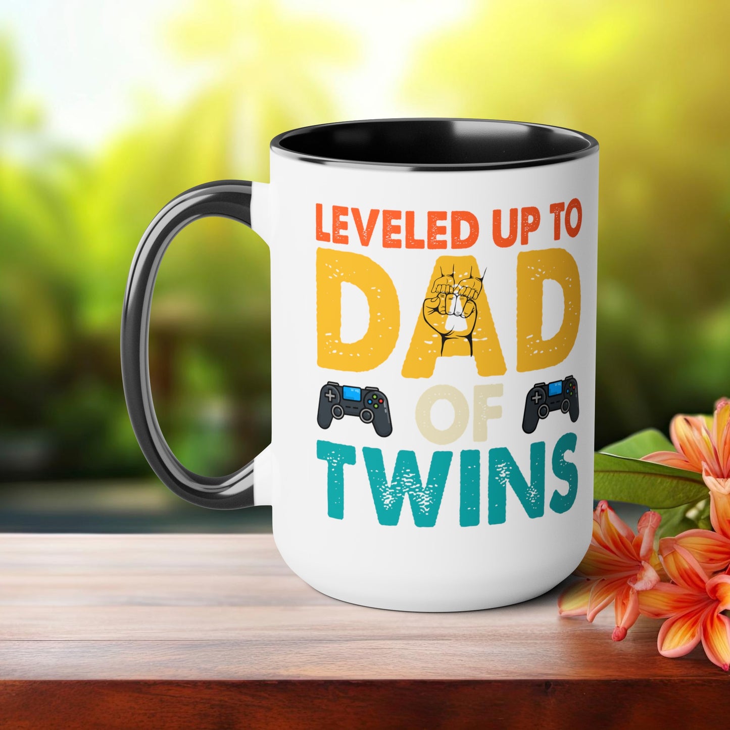 Happy father's dayTwo-Tone Coffee Mug.15oz, Gift for Dad, Daddy's Coffee Mug