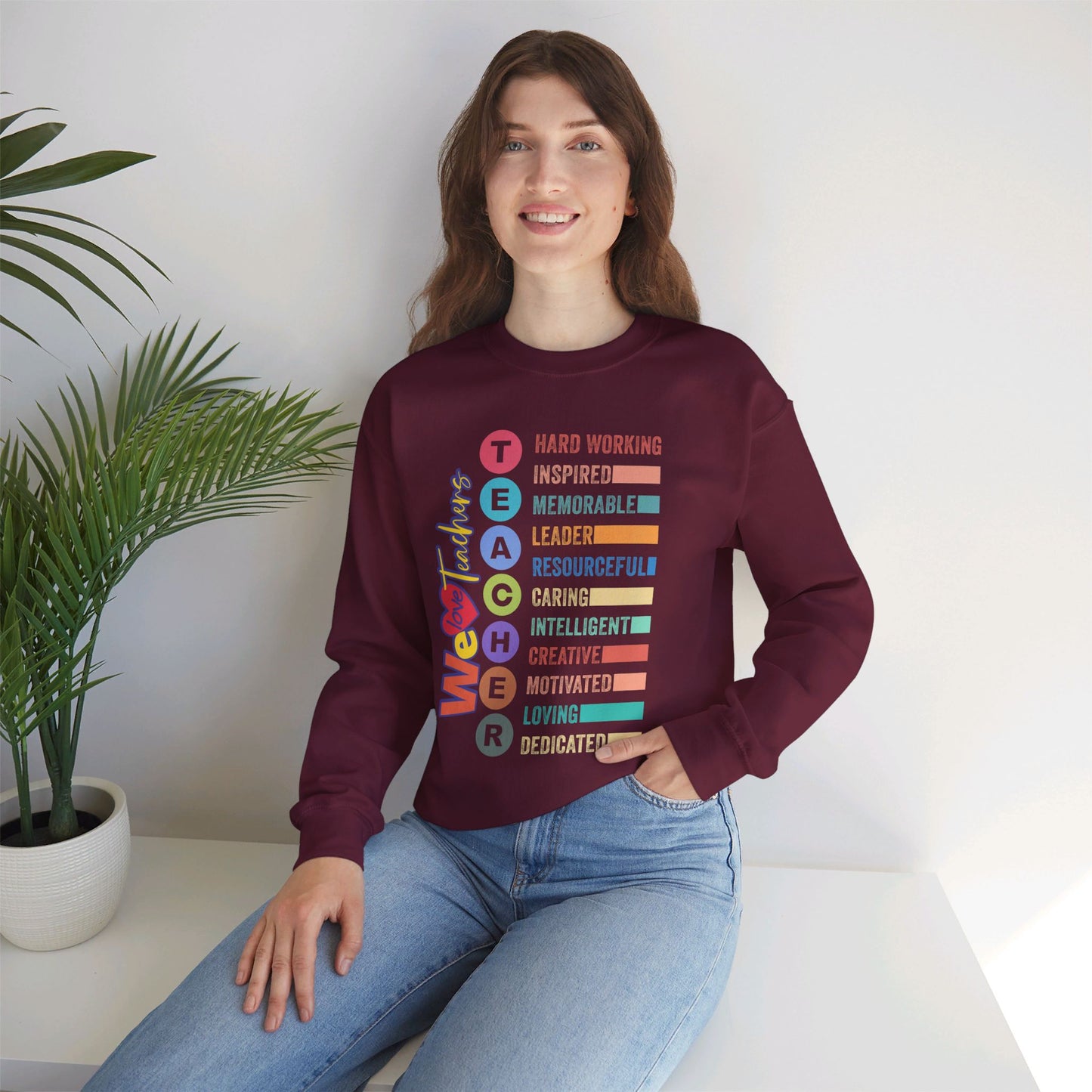 Back To school unisex heavy blend crewneck sweatshirt, We Love Teachers Sweatshirt,Teacher Back To school  Sweatshirt. First Day Vibes Sweatshirt.