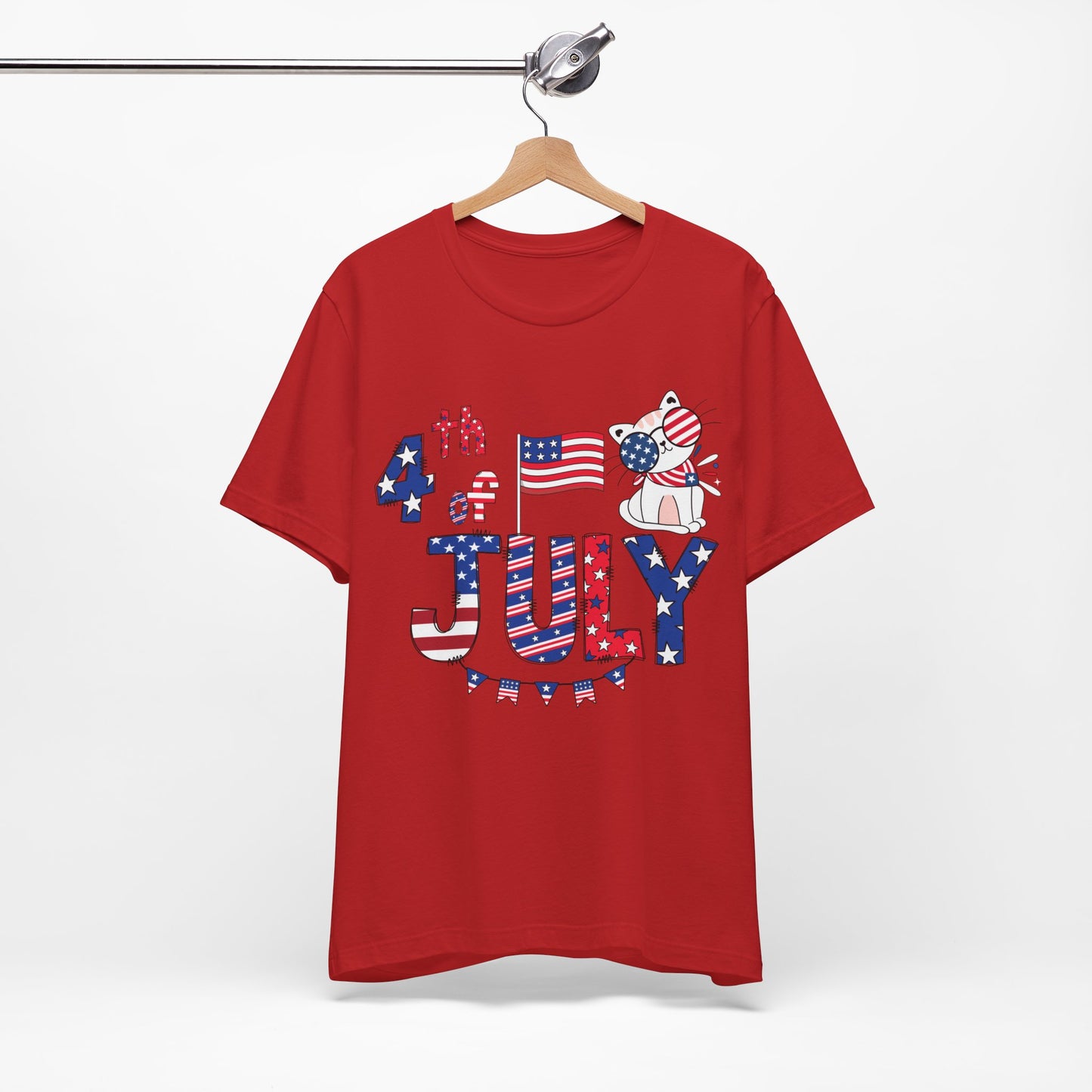 4th of July T-shirt, Red White Blue T-Shirt, Fourth of July unisex jersey short sleeve.