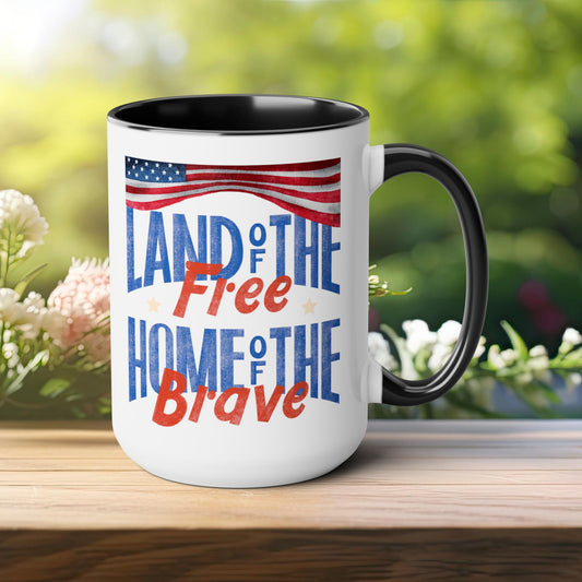 Happy 4th Of July Two -Tone Coffee Mug.15oz.